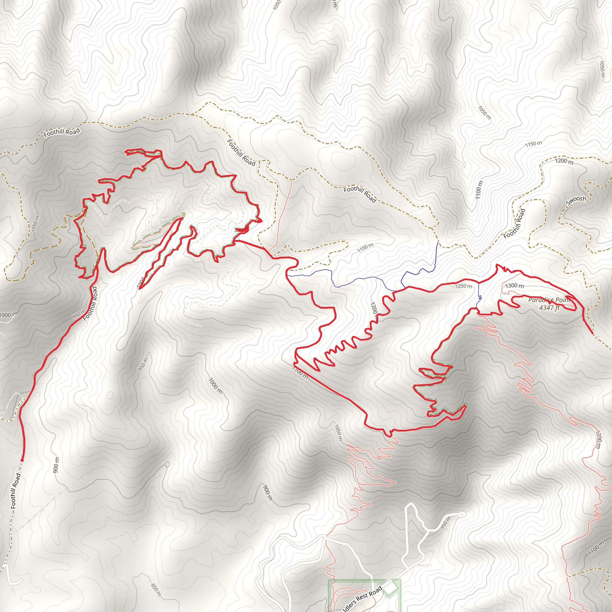 Paradise Point and Headwaters Loop mobile static map