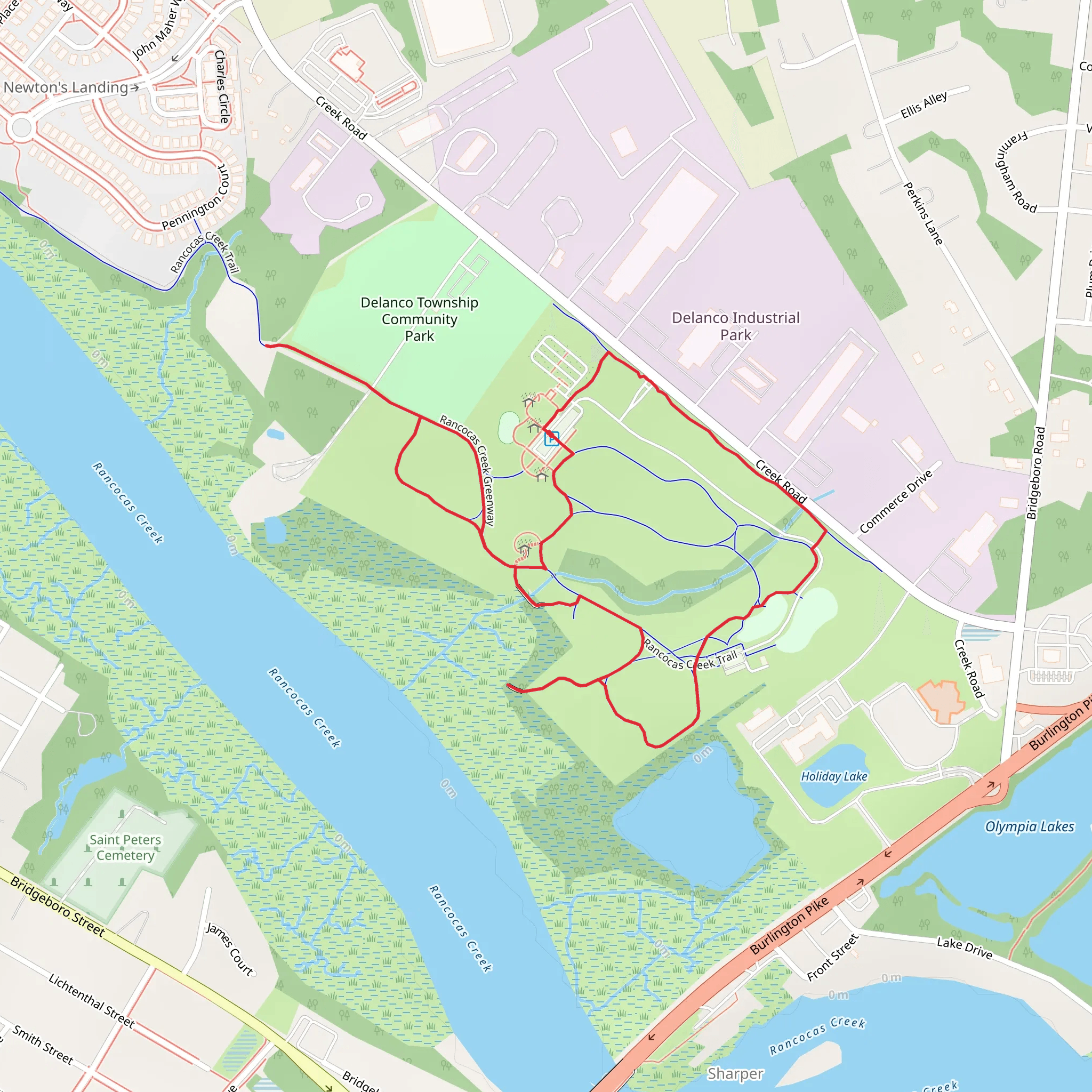 Pennington Park Loop mobile static map