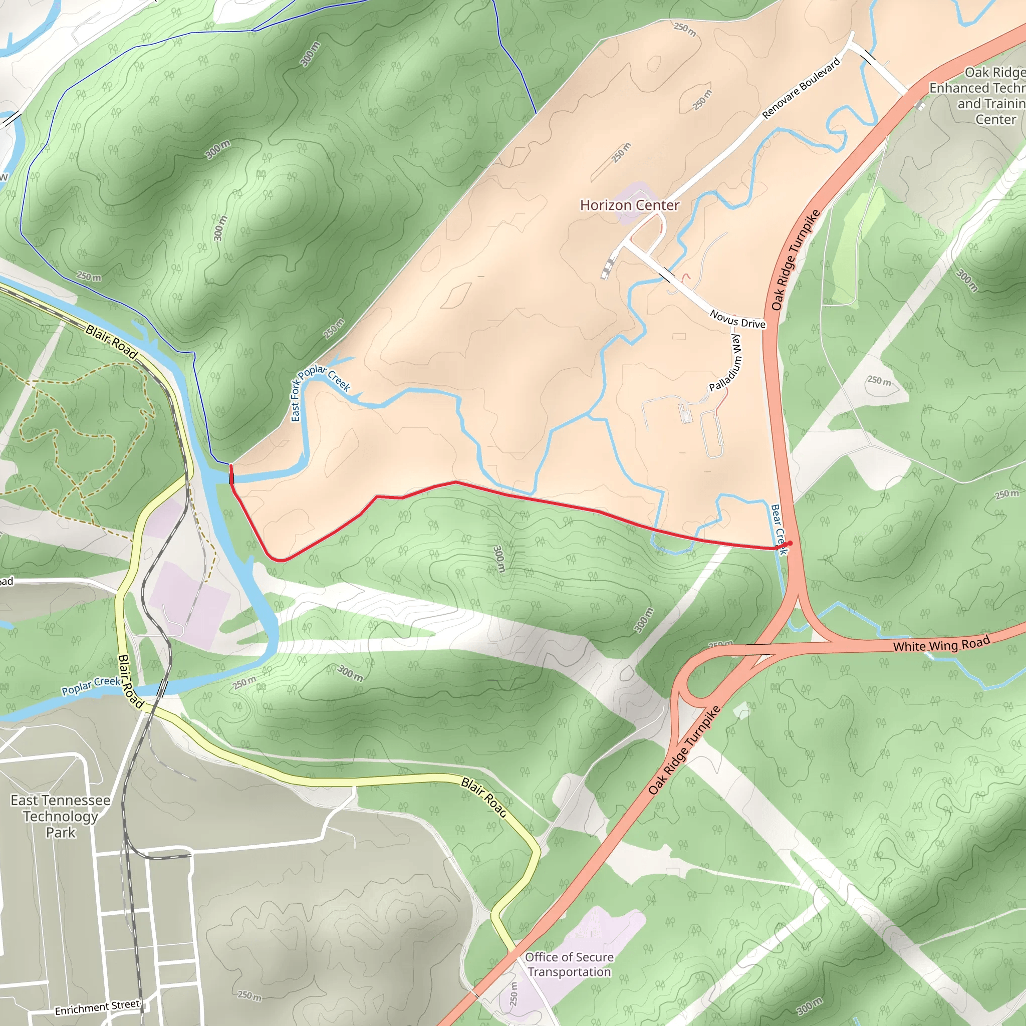 Poplar Creek from Oak Ridge Turnpike mobile static map