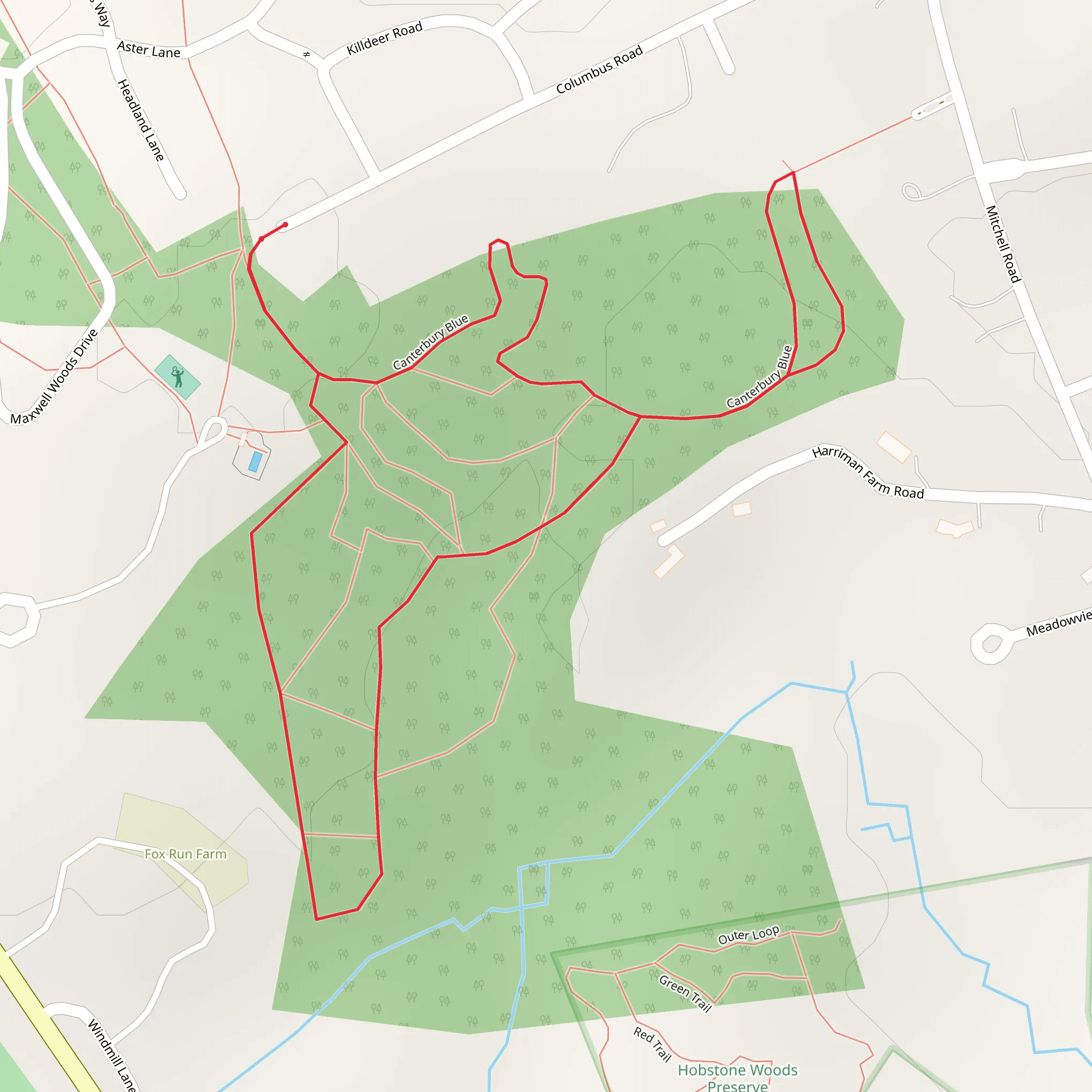 Canterbury Blue Loop mobile static map