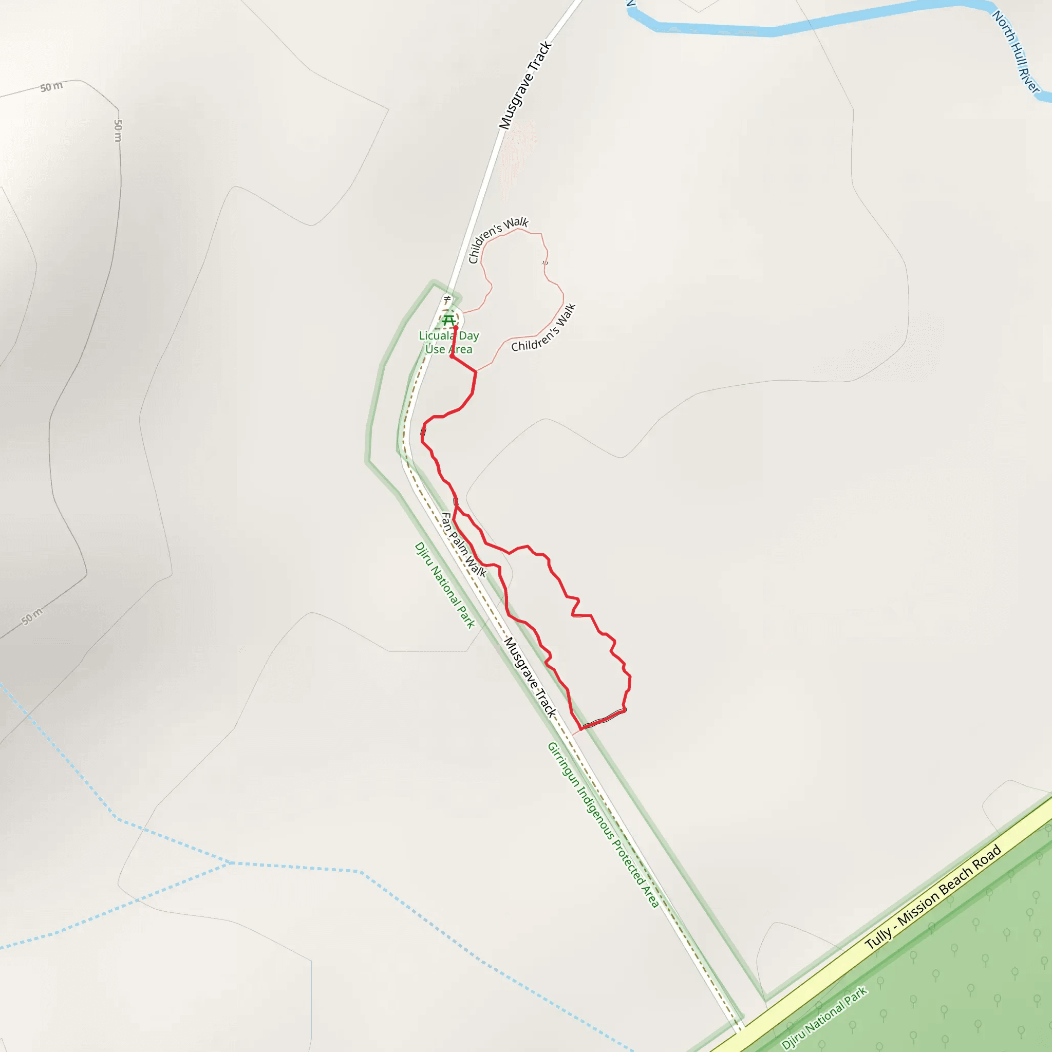 Fan Palm Walk mobile static map