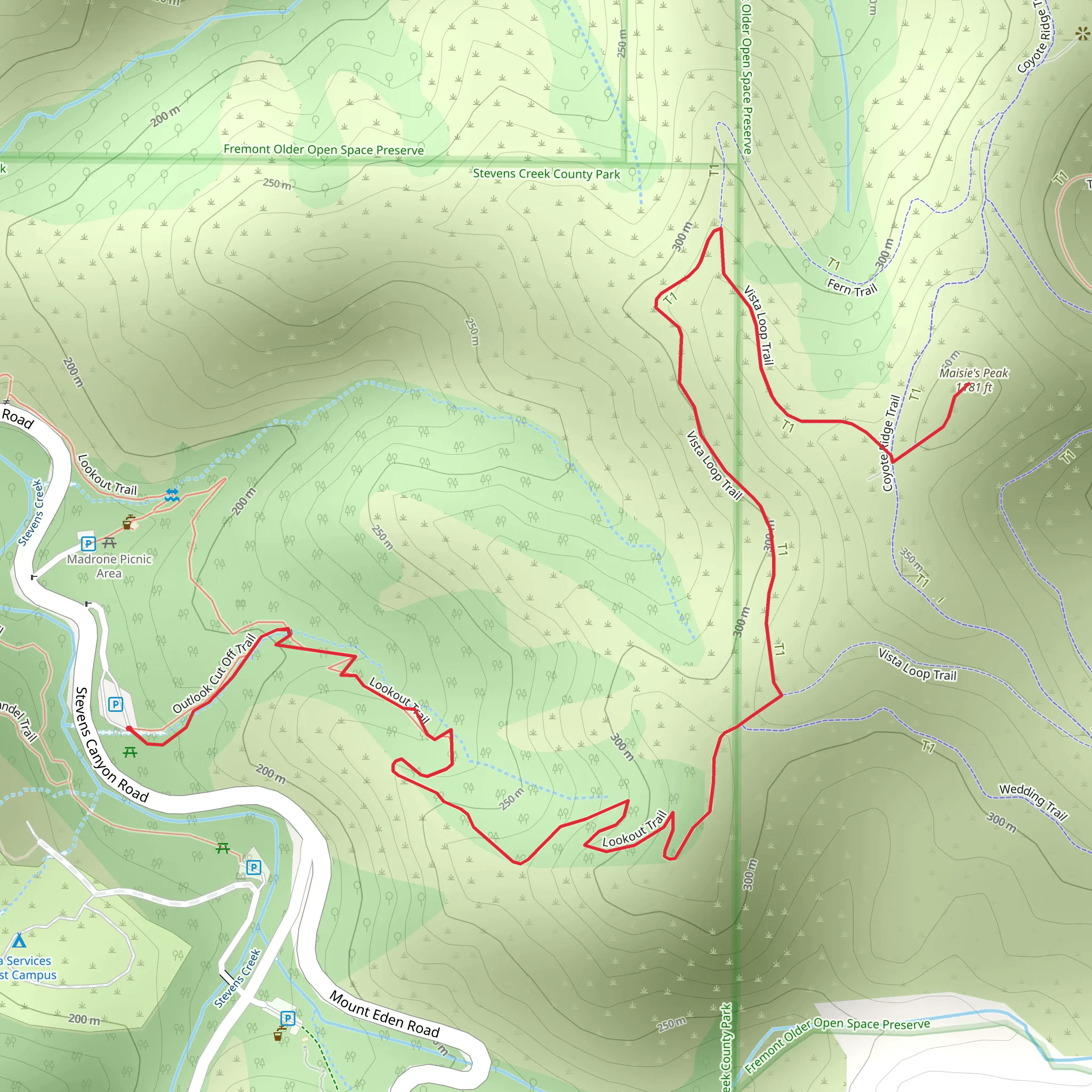 Maisie's Peak via Outlook Cut Off Trail mobile static map