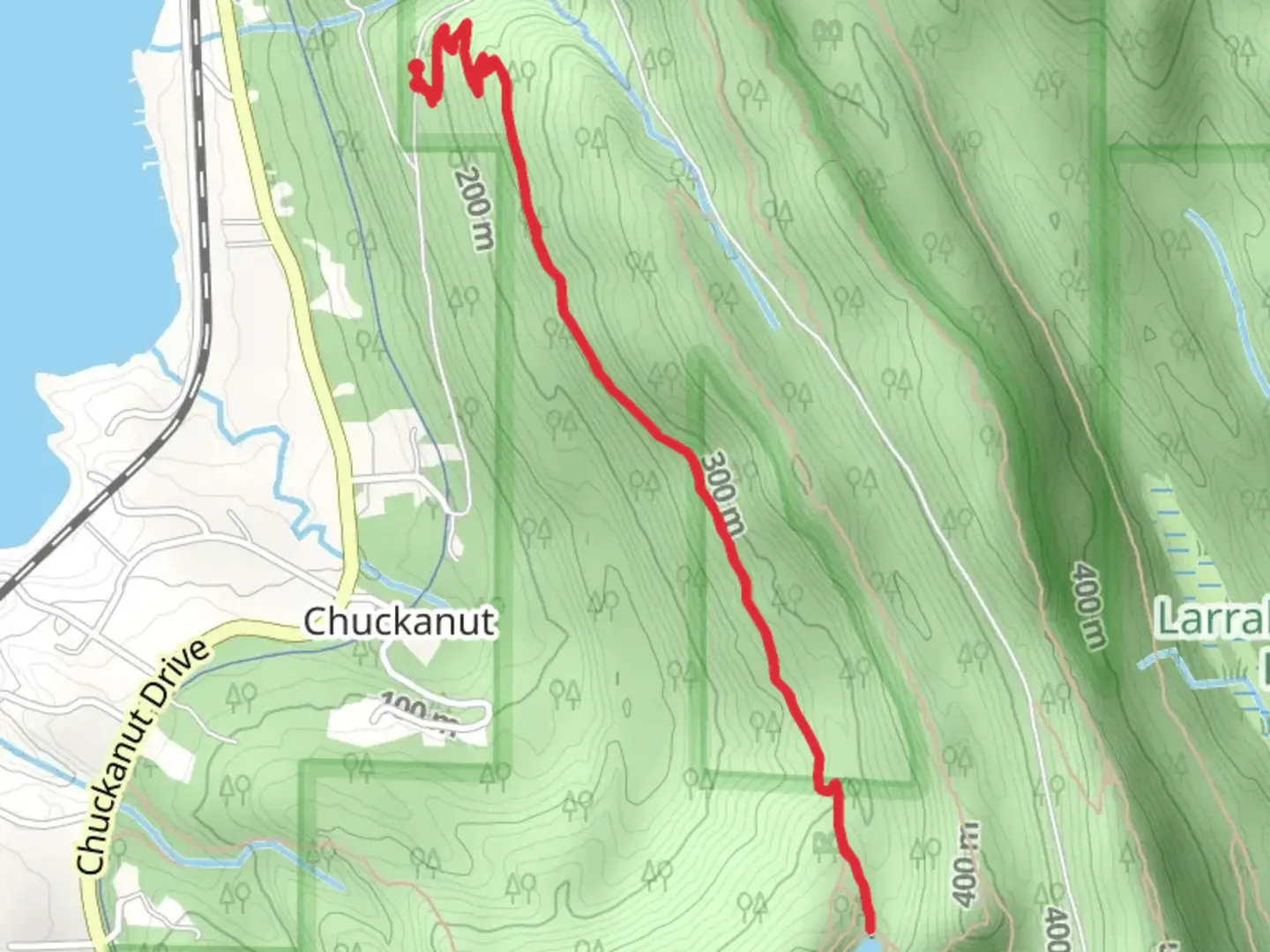 An image depicting the trail Fragrance Lake via Two Dollar Trail and its surrounding area.