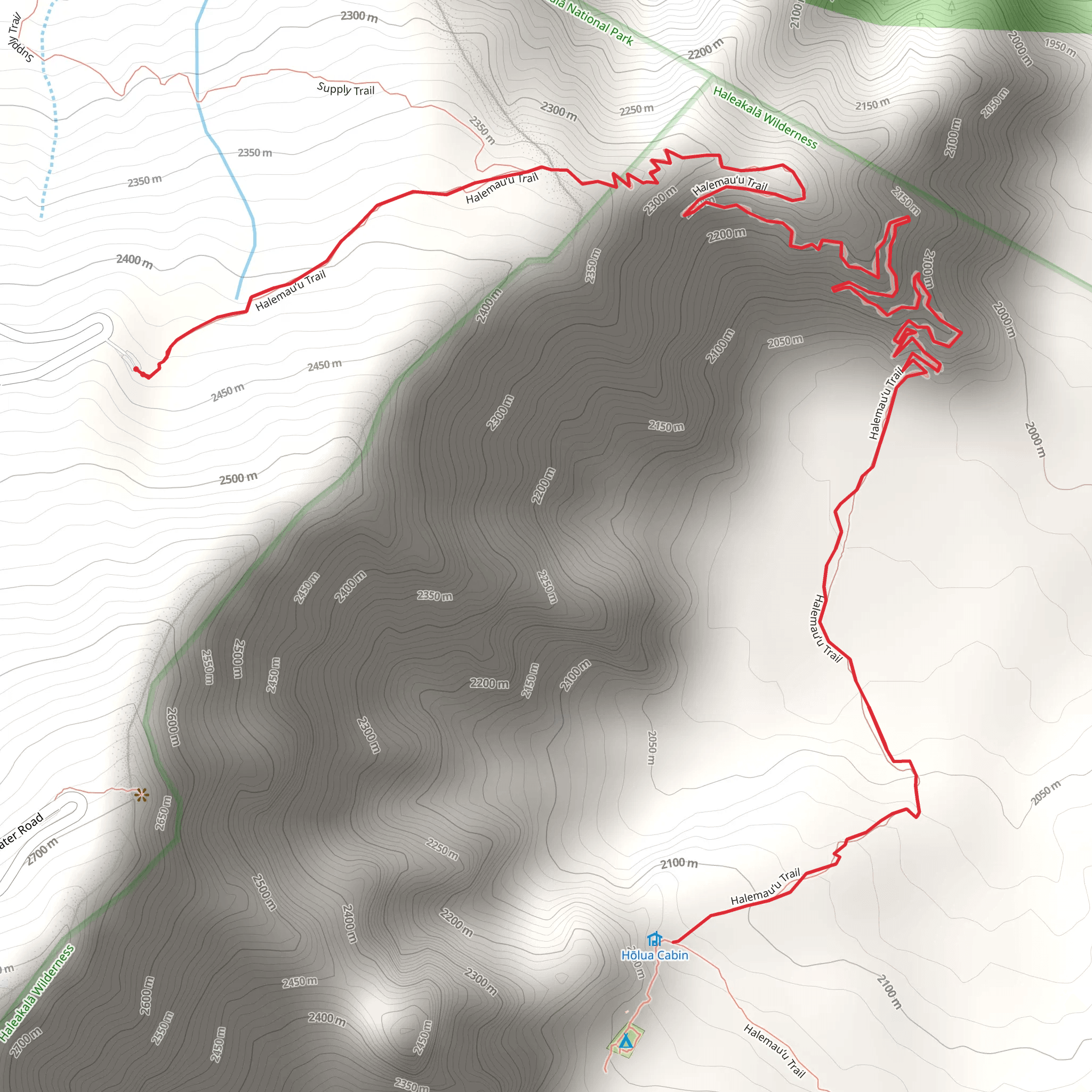 Halemau'u Haleakala Overlook Trail mobile static map