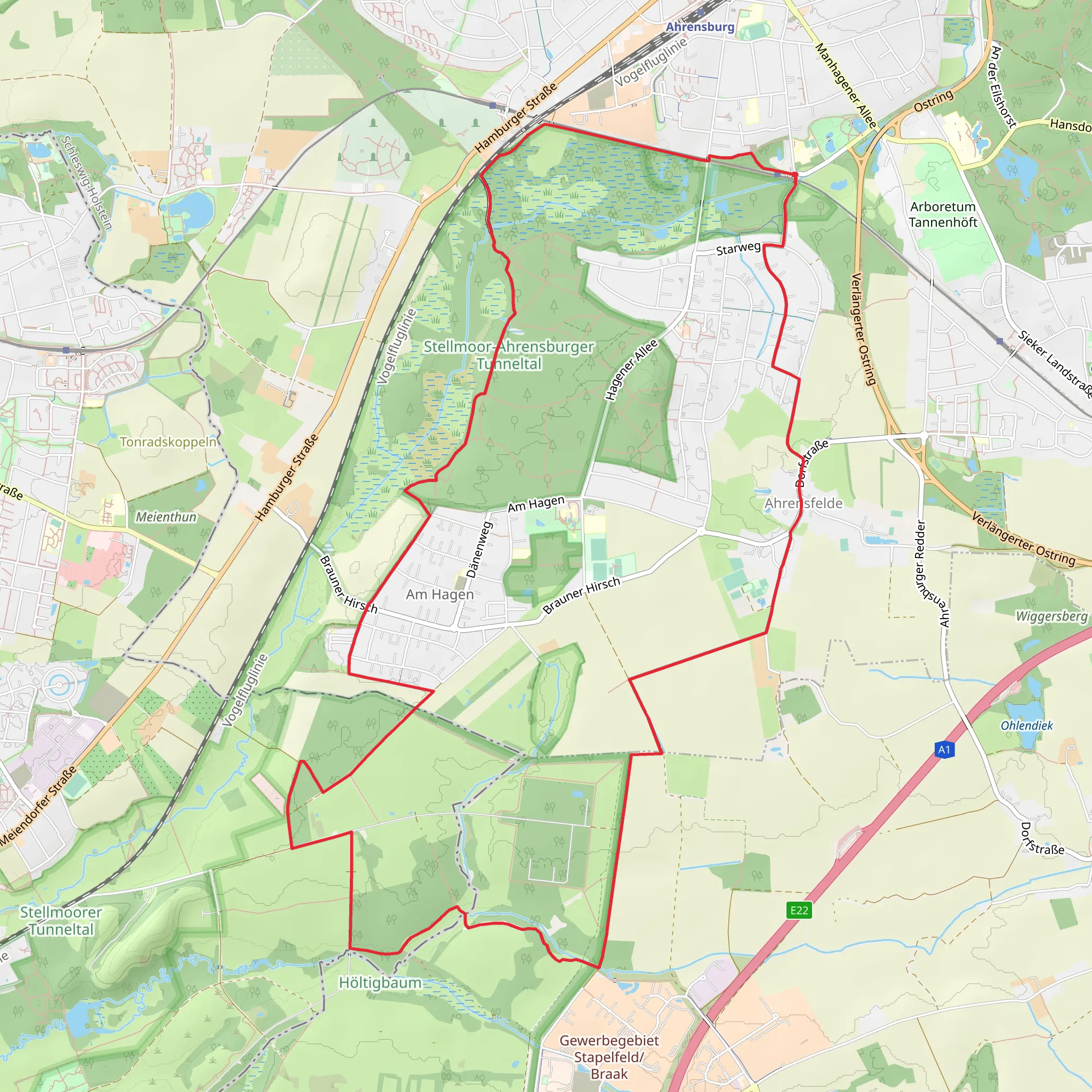 Alfred Rust Wanderweg and Starweg mobile static map