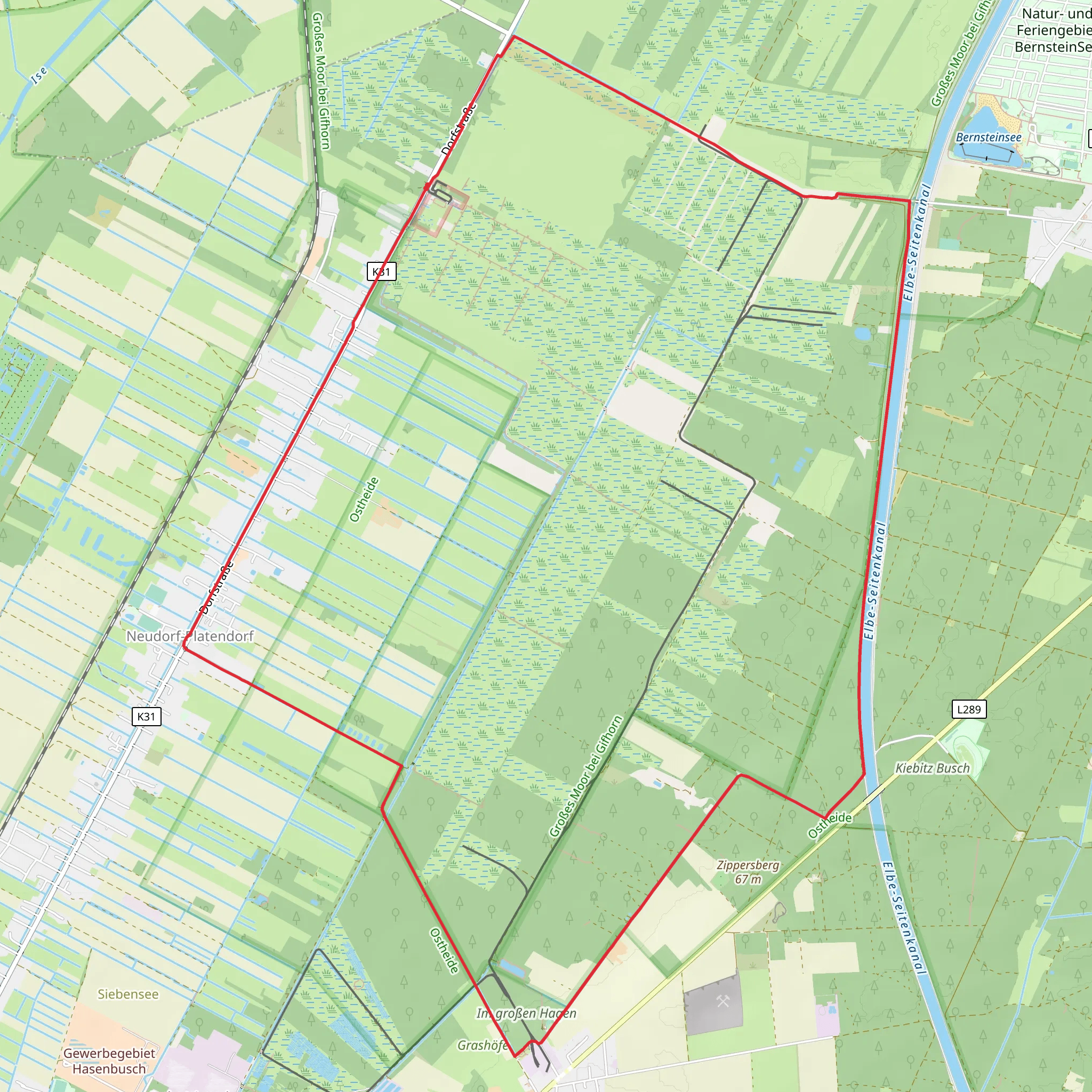Grobes Moor Loop from Triangel mobile static map