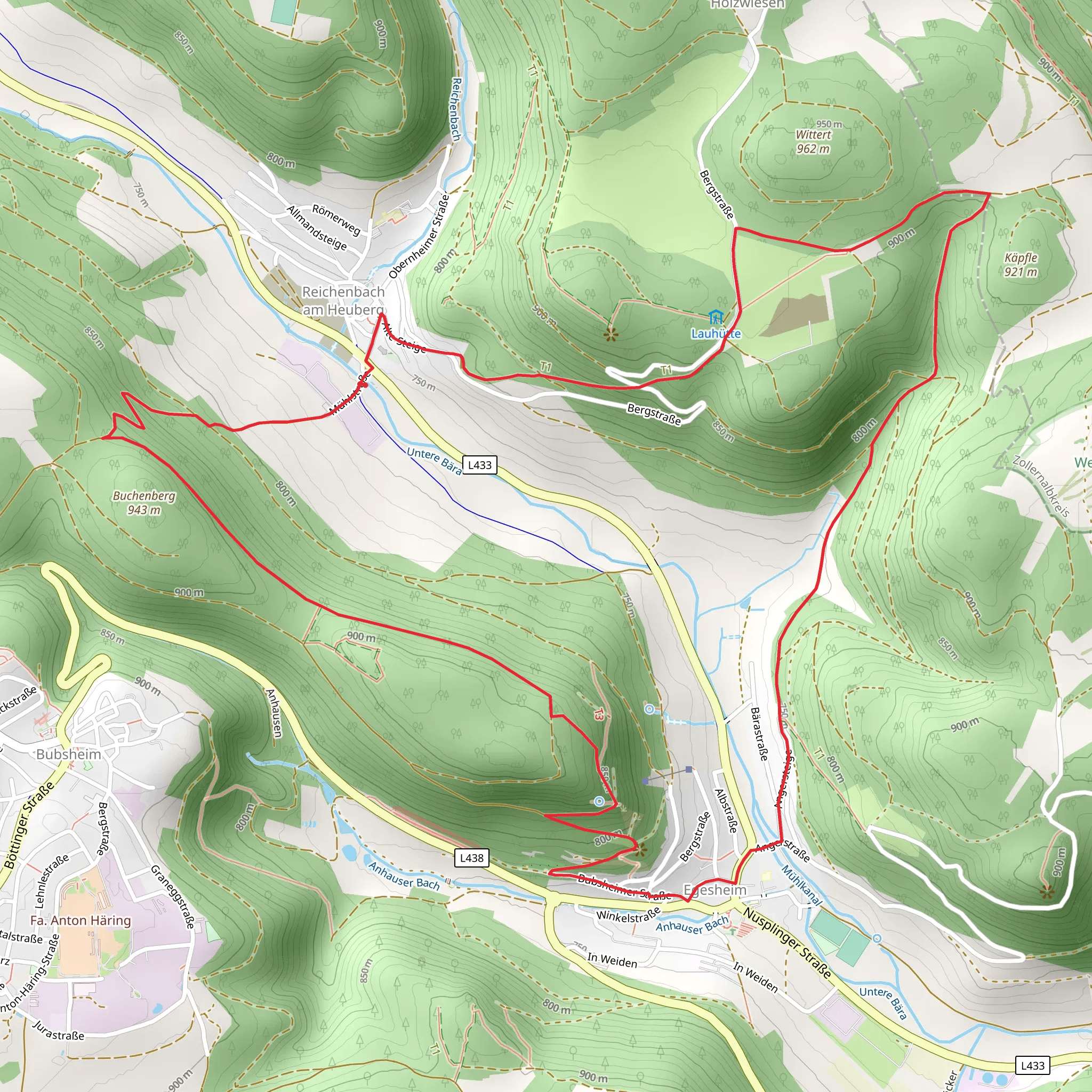 Reichenbach am Heuberg Loop mobile static map