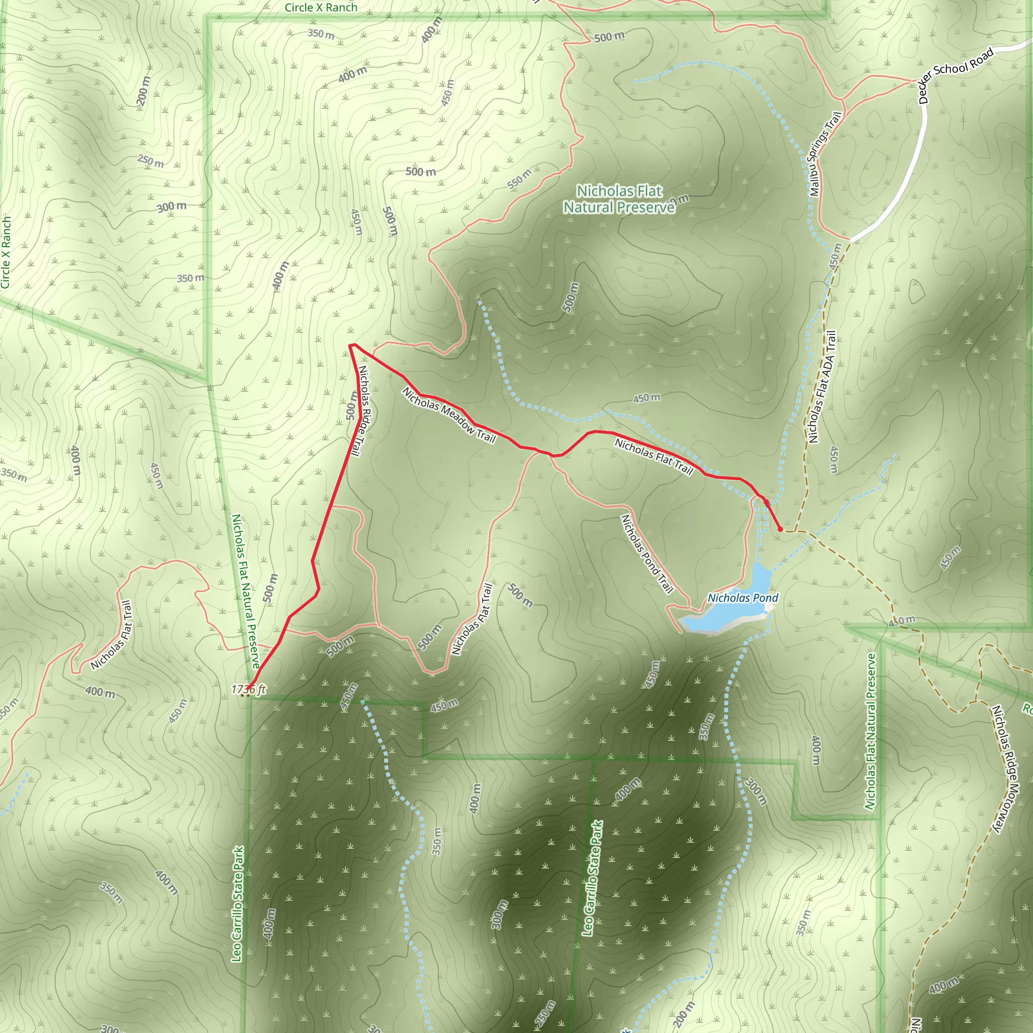 Nicholas Ridge Trail mobile static map