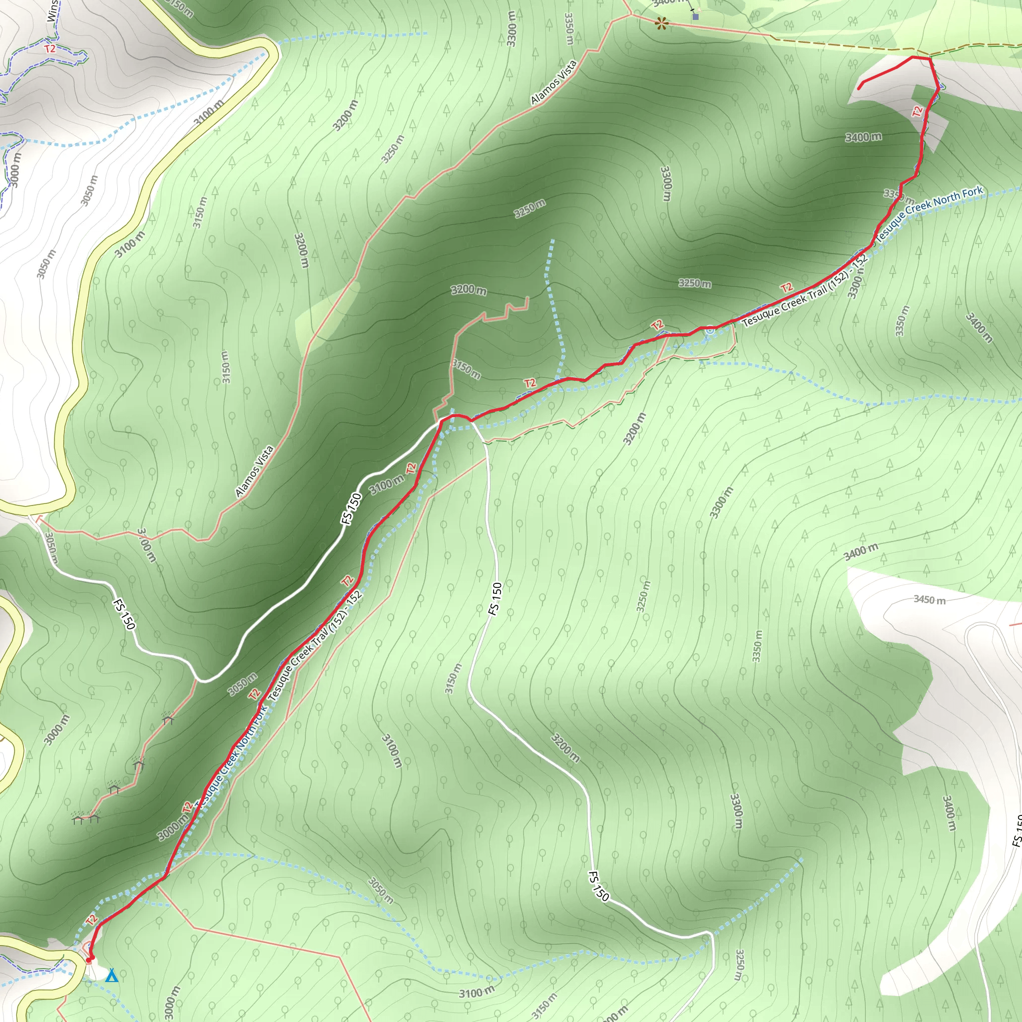 Tesuque Creek Trail mobile static map