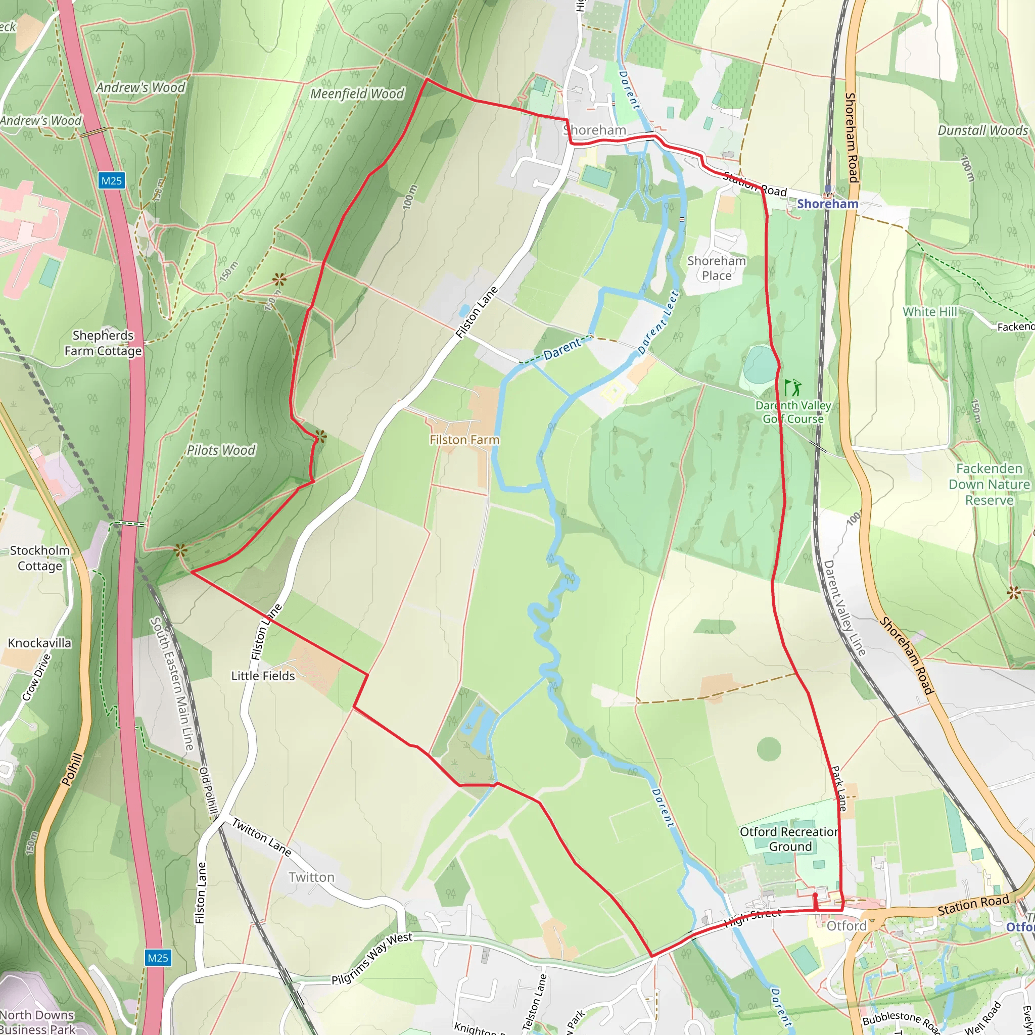 Otford to Shoreham Loop mobile static map