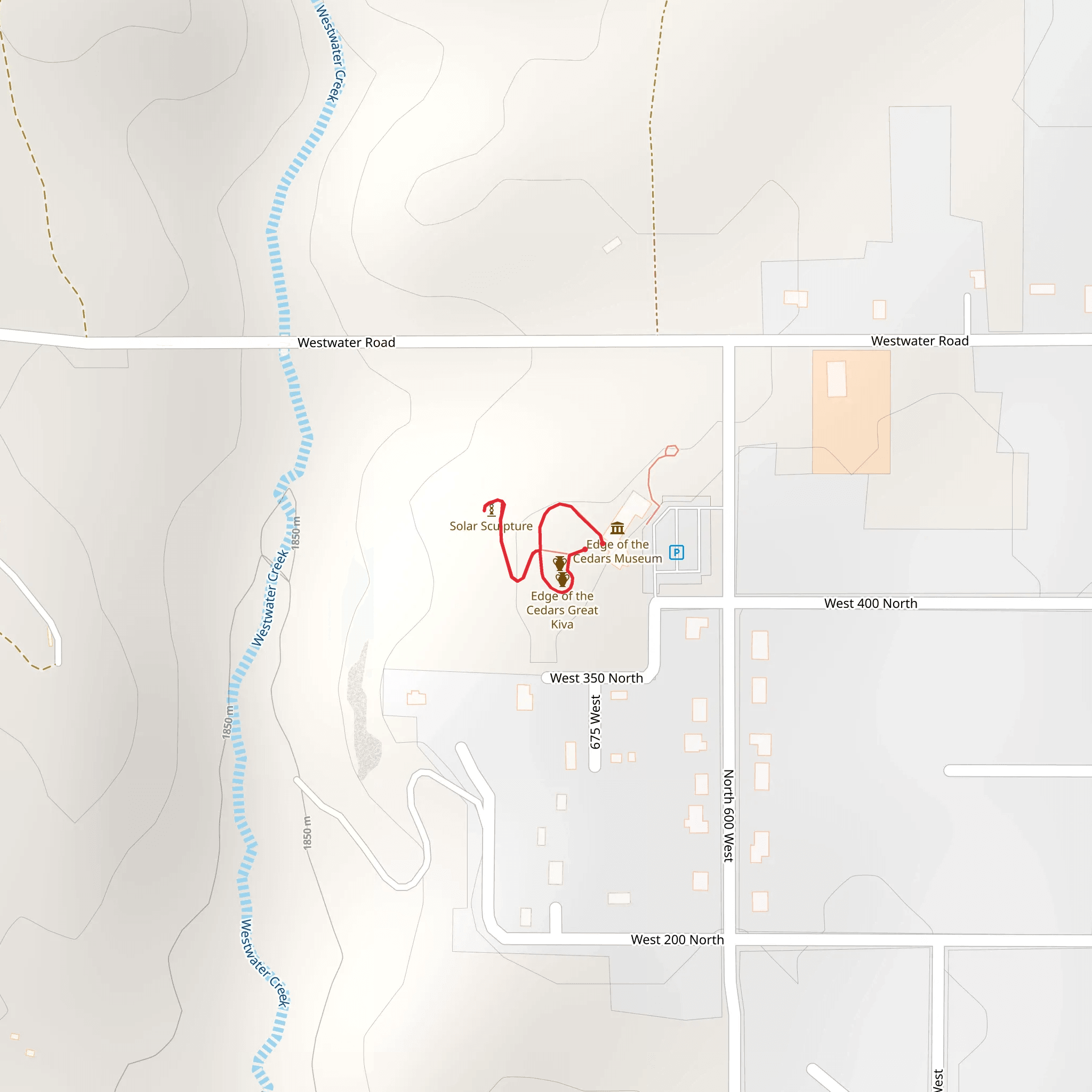 Edge of the Cedars State Park Museum Loop mobile static map