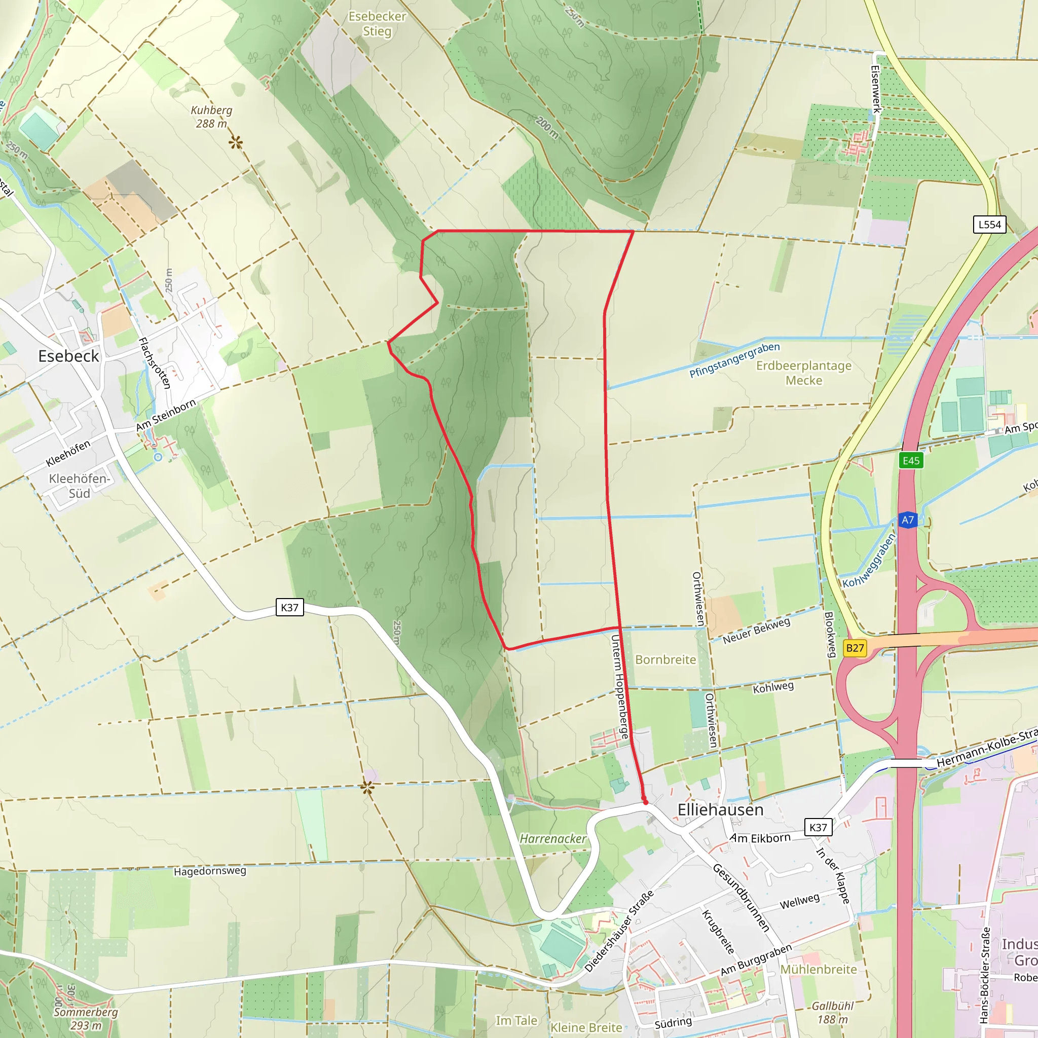 Grillplatz Elliehausen and Sauenberg Loop mobile static map