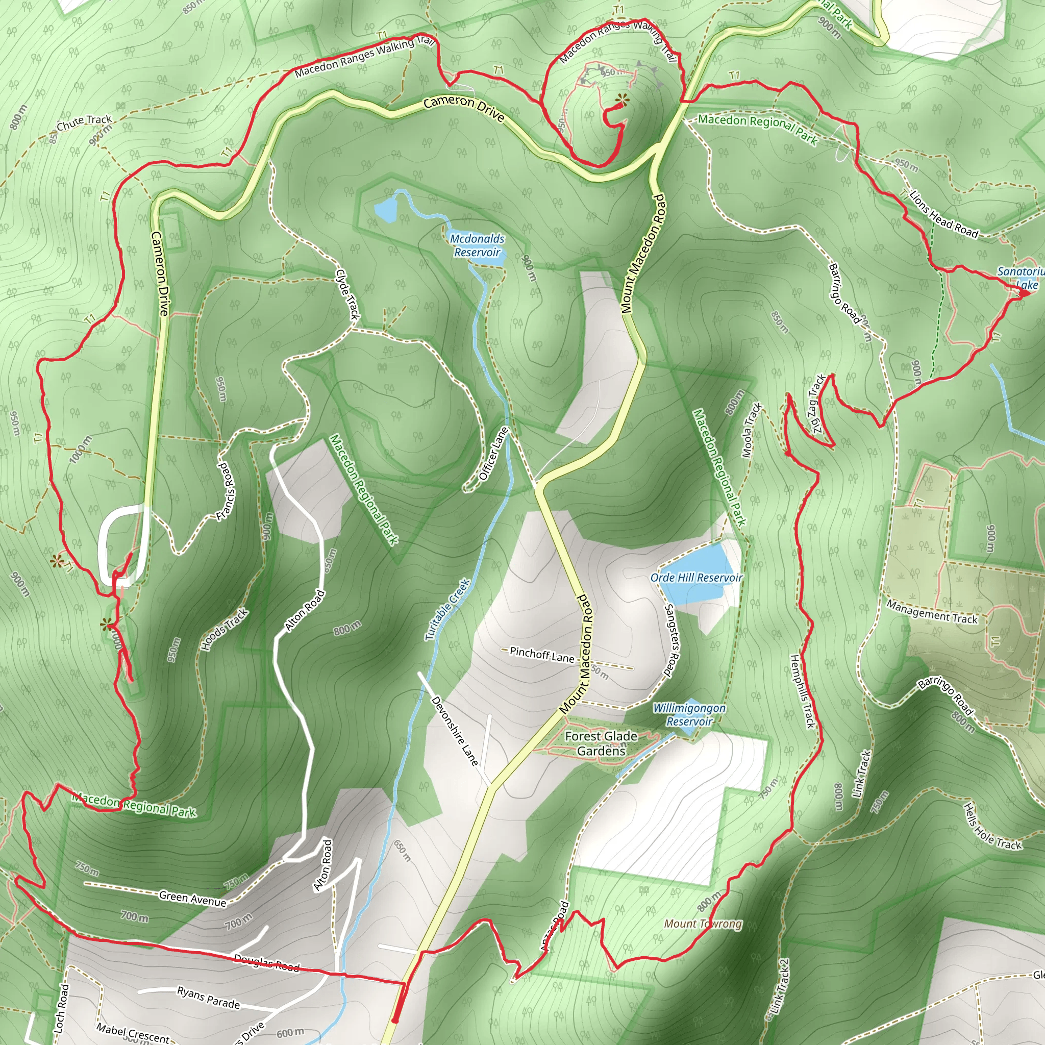 Macedon Ranges Walking Trail mobile static map