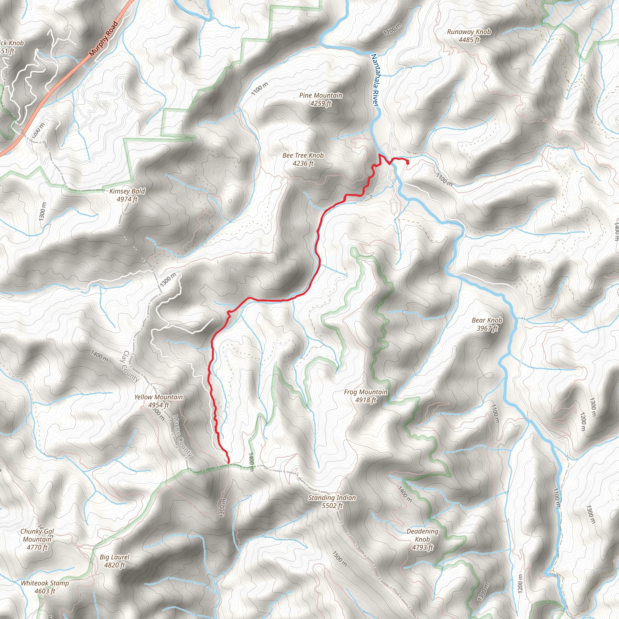Kimsey Creek Trail to Deep Gap Trail mobile static map