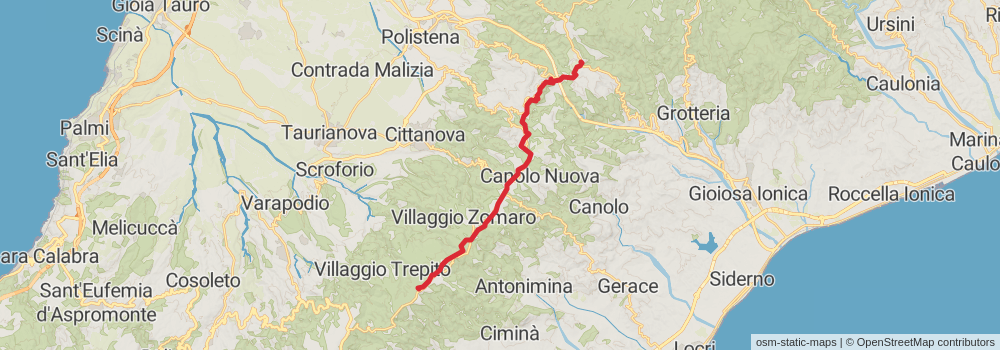 Sentiero Italia - Calabria Section stage 65 Map
