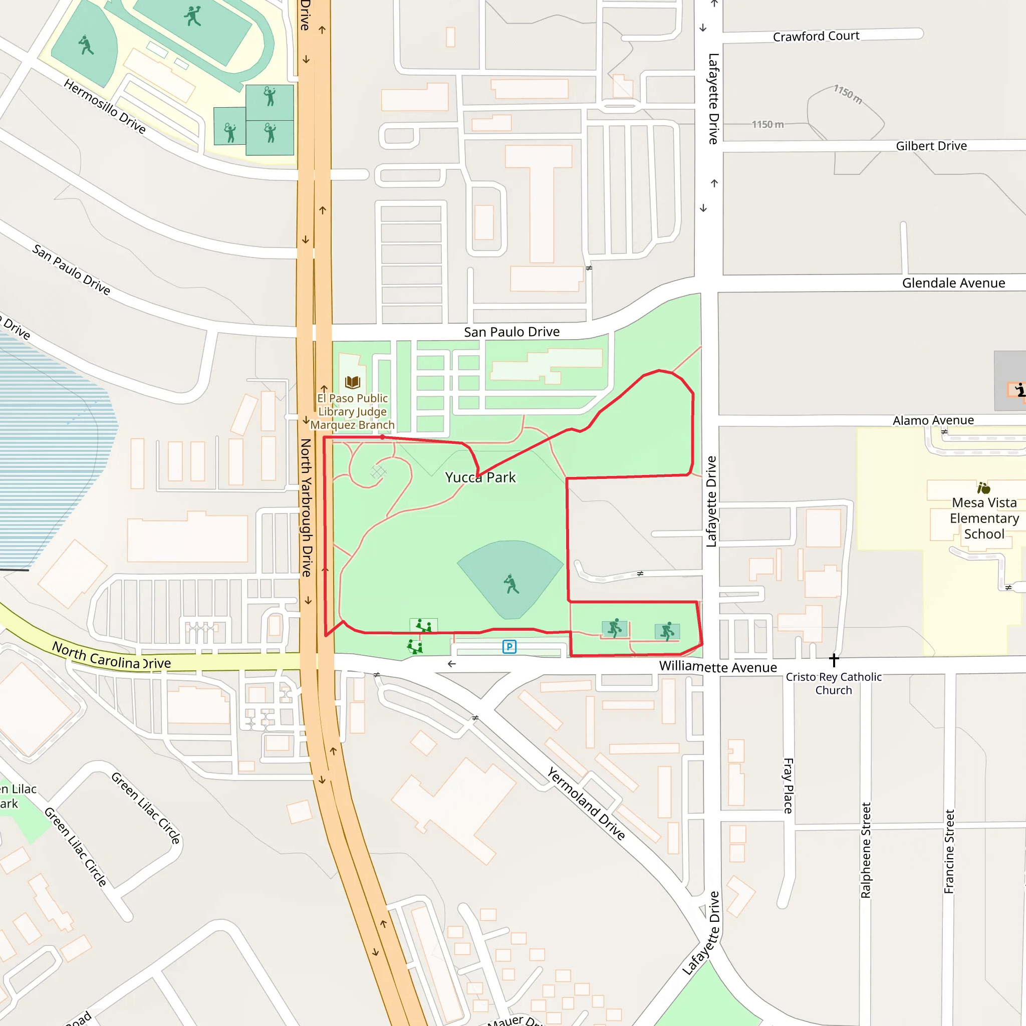 Yucca Park Loop mobile static map