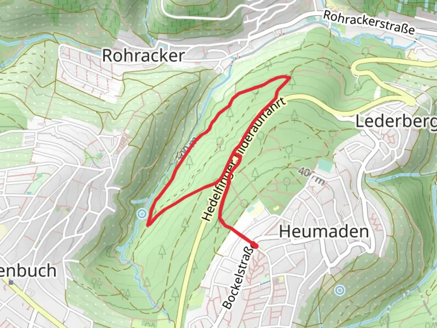 An image depicting the trail Lederberg Loop and its surrounding area.