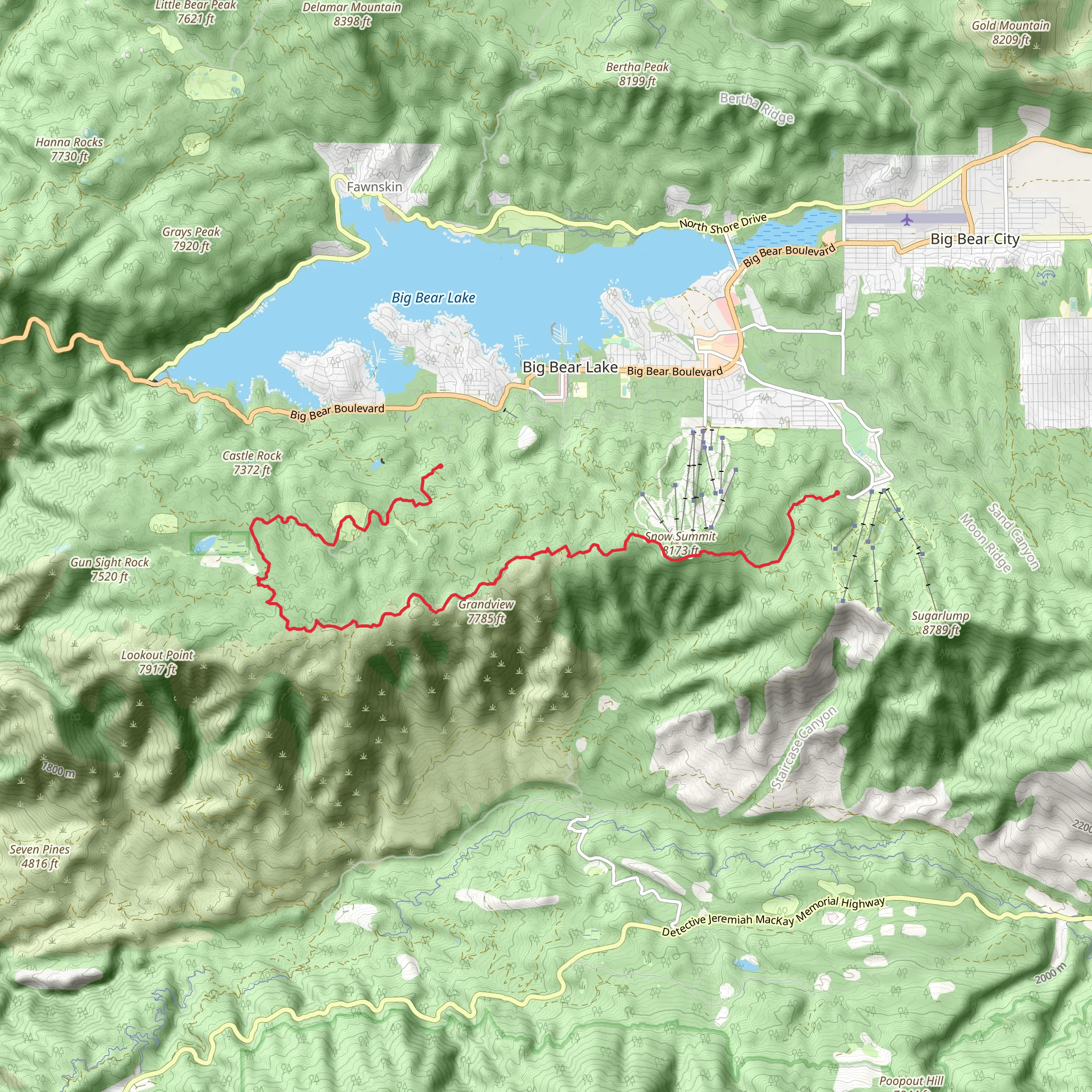Skyline Drive and Mill Creek Road mobile static map