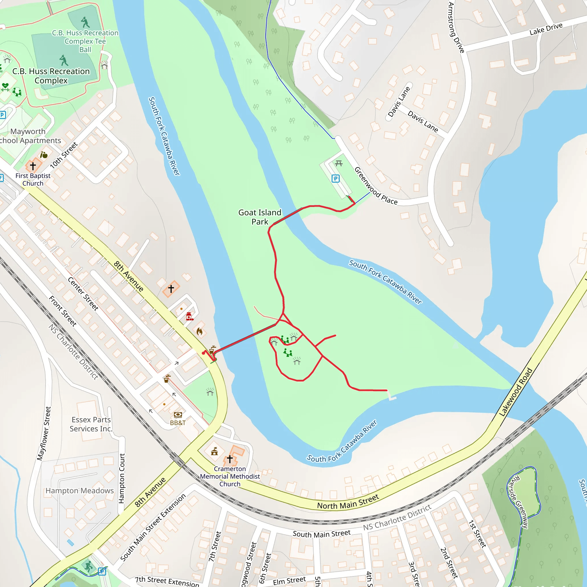 Goat Island Greenway mobile static map