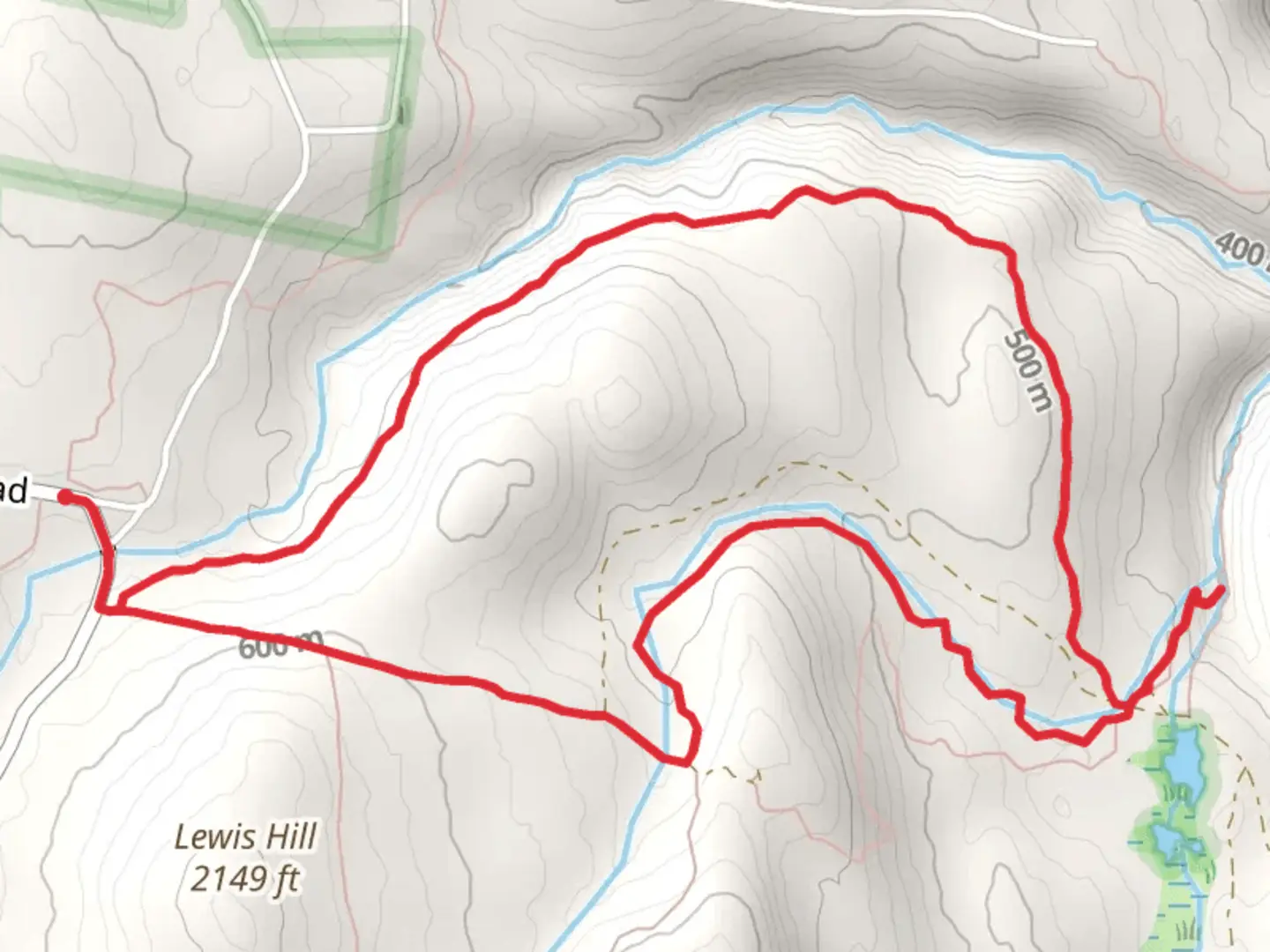 An image depicting the trail Tannery Trail and Ross Brook Trail Loop and its surrounding area.