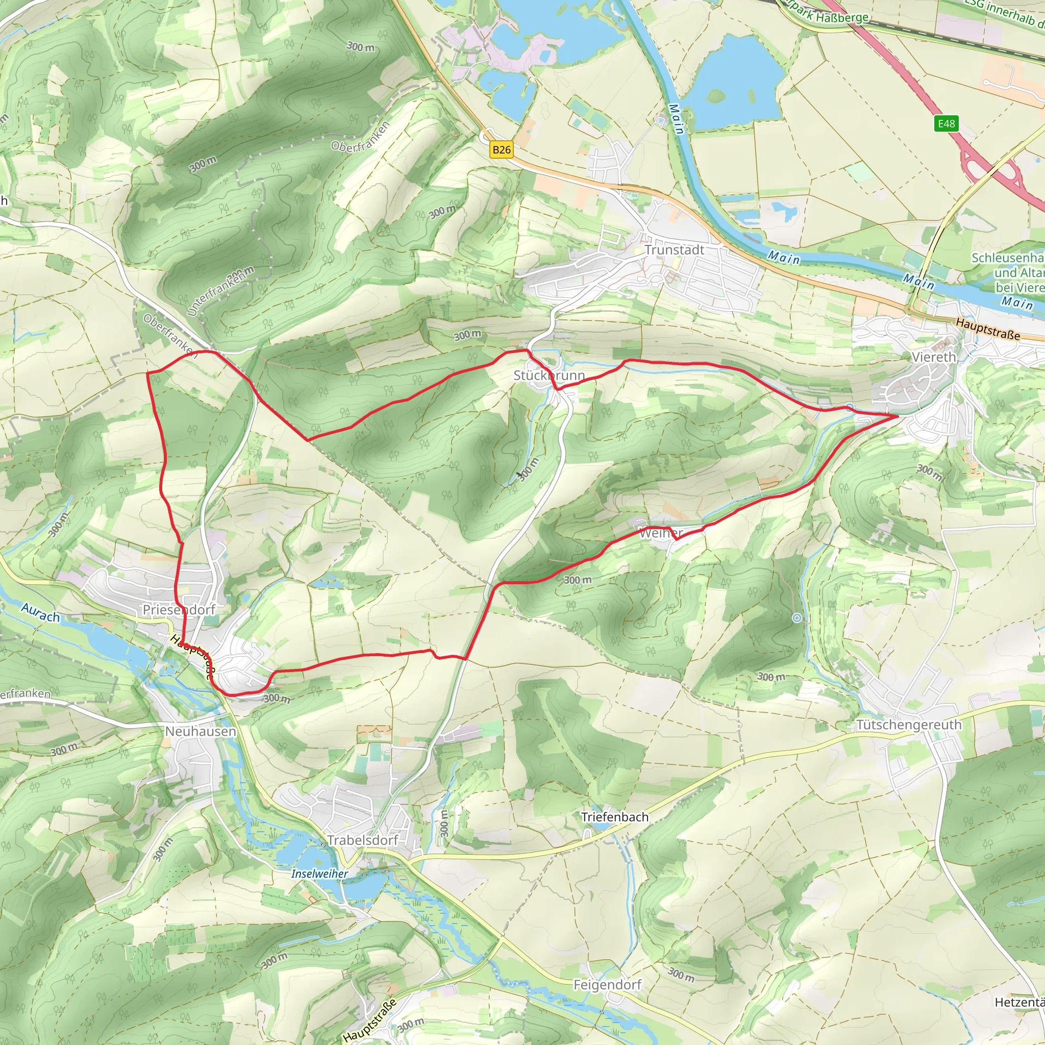 Weiherer Weg and Viereth Trunstadt mobile static map