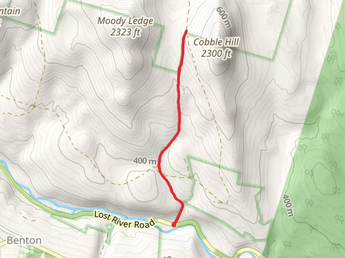 An image depicting the trail Cobble Hill Trail and its surrounding area.