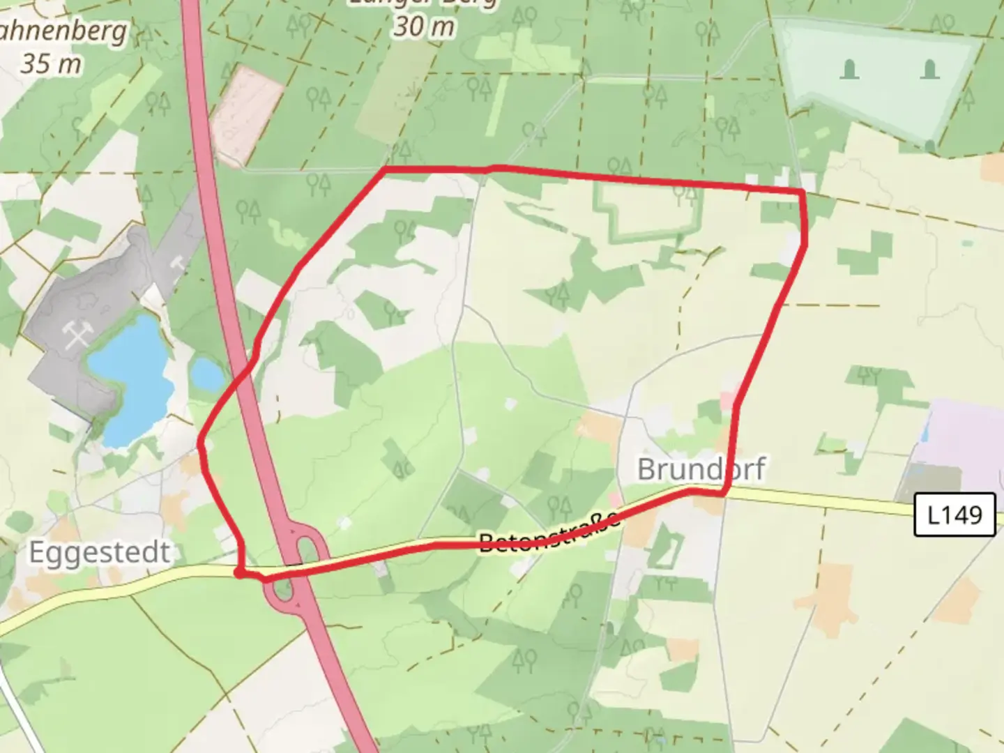 An image depicting the trail Eggestedt Loop and its surrounding area.