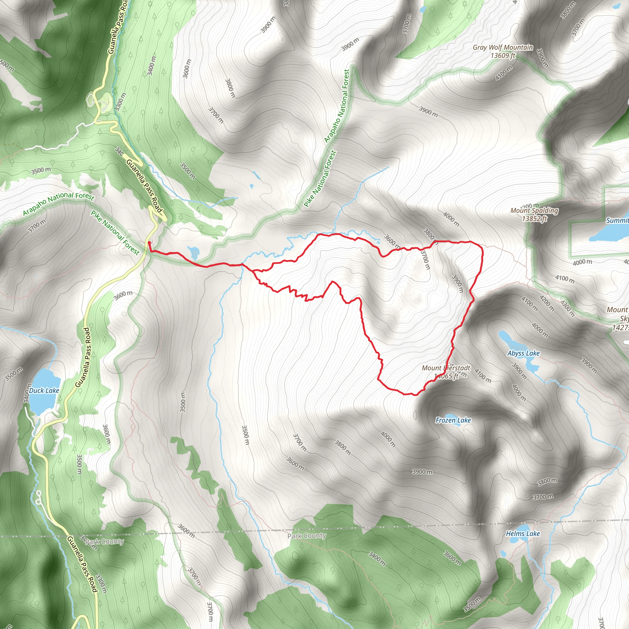Mount Bierstadt Loop Trail mobile static map