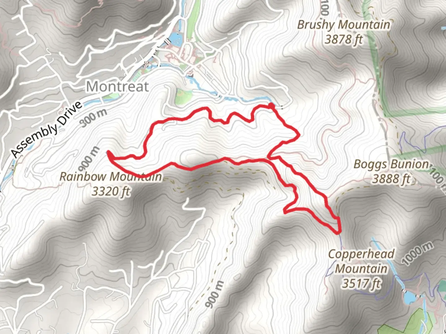 An image depicting the trail Rainbow Gap and Lookout Mountain Loop and its surrounding area.