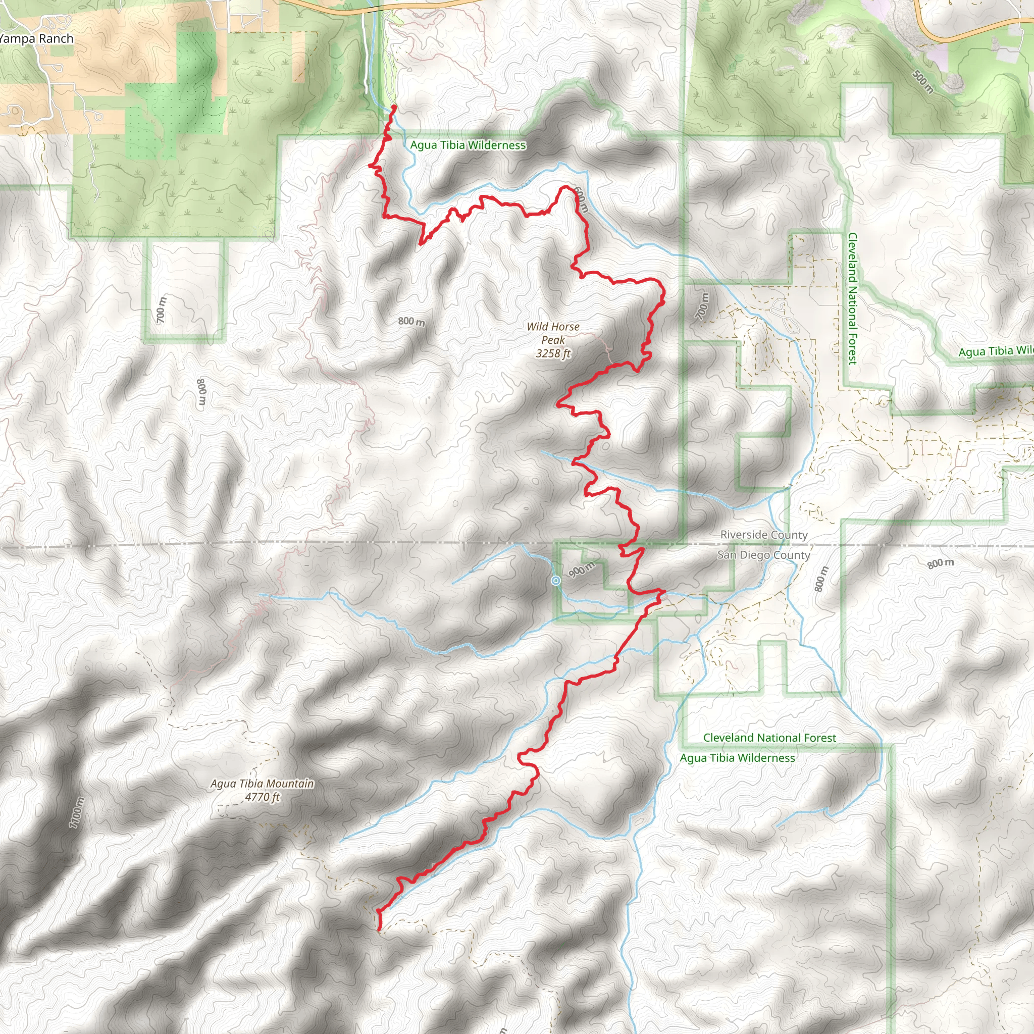 Wildhorse Peak Trail mobile static map