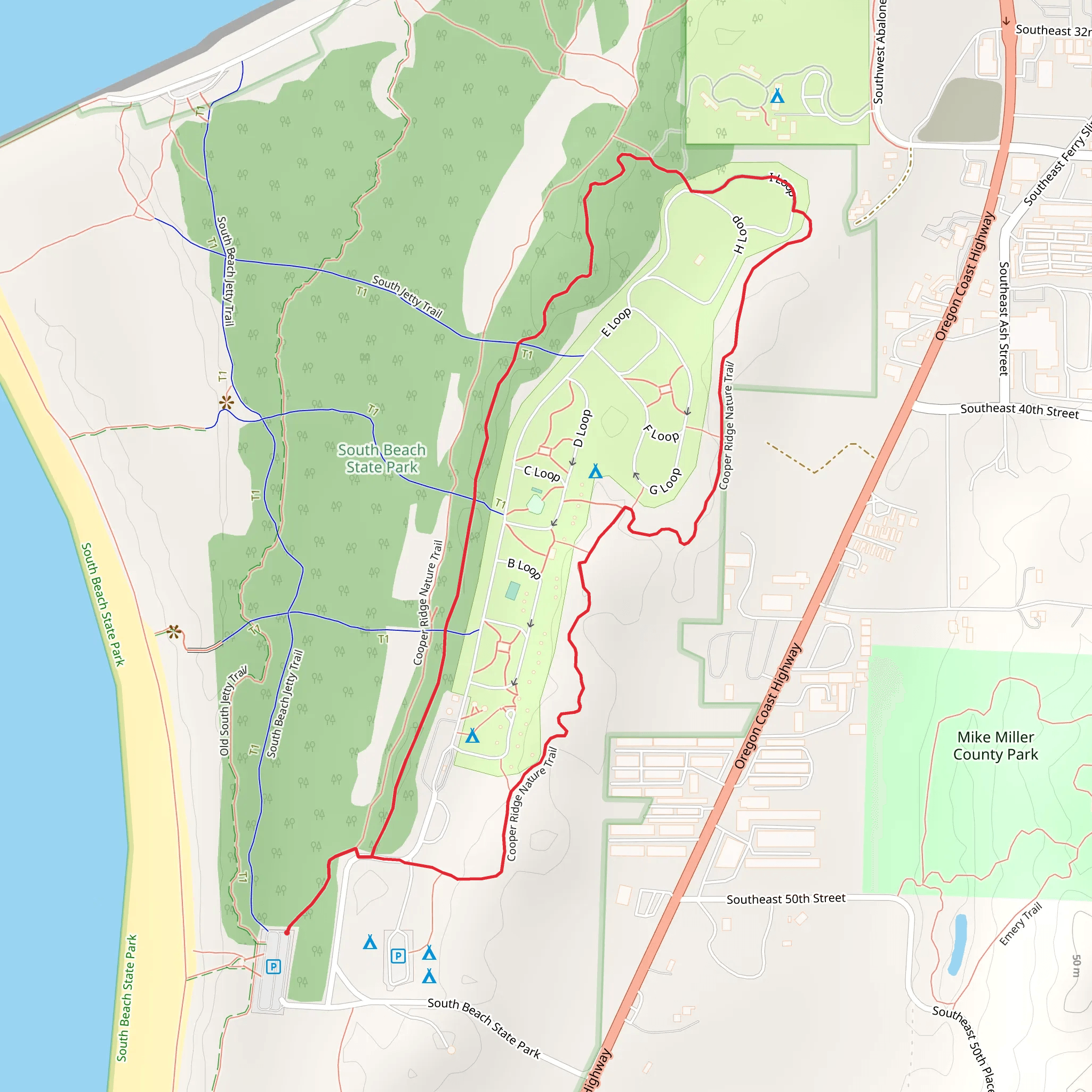 Cooper Ridge Nature Loop Trail mobile static map