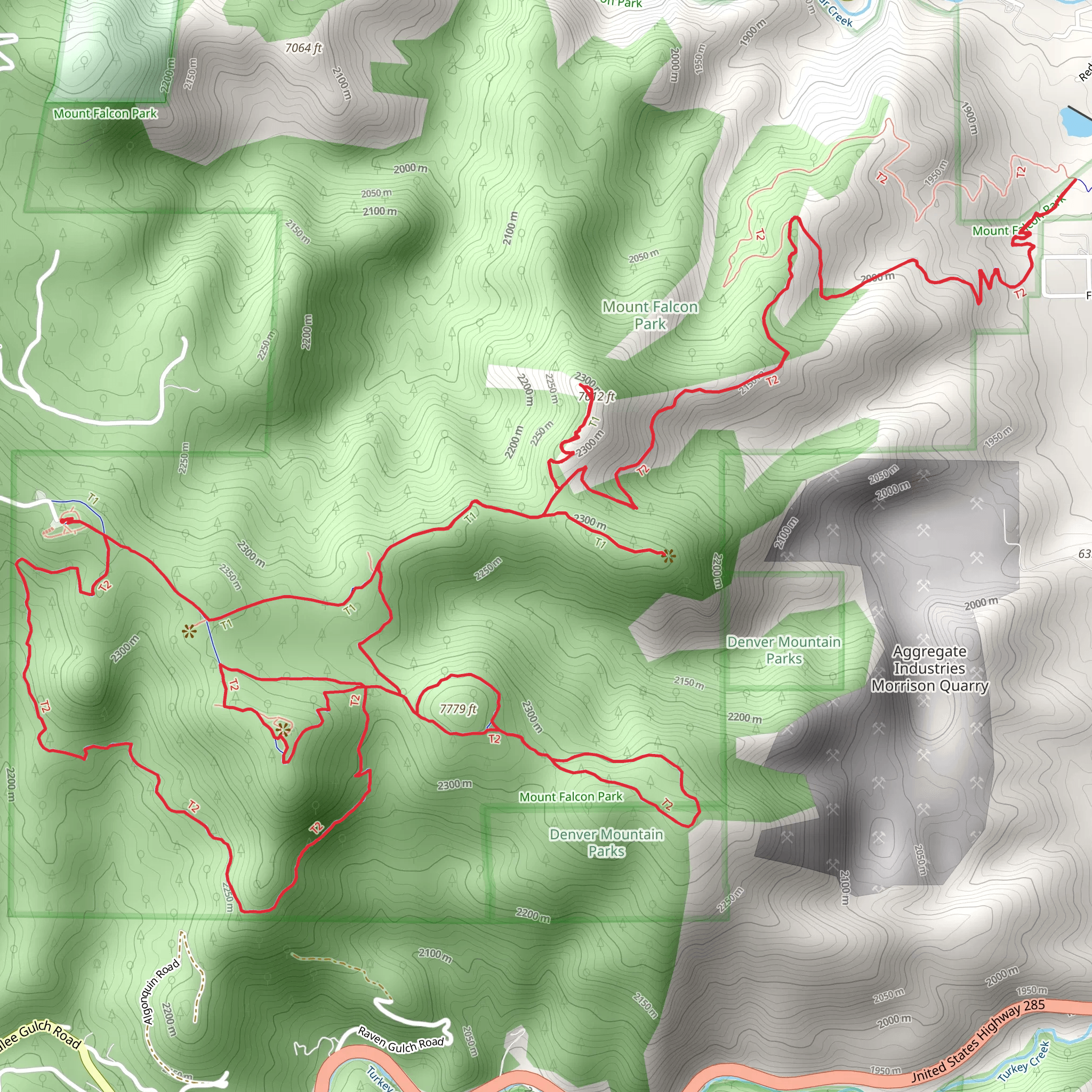 Mount Falcon and Castle Trail mobile static map