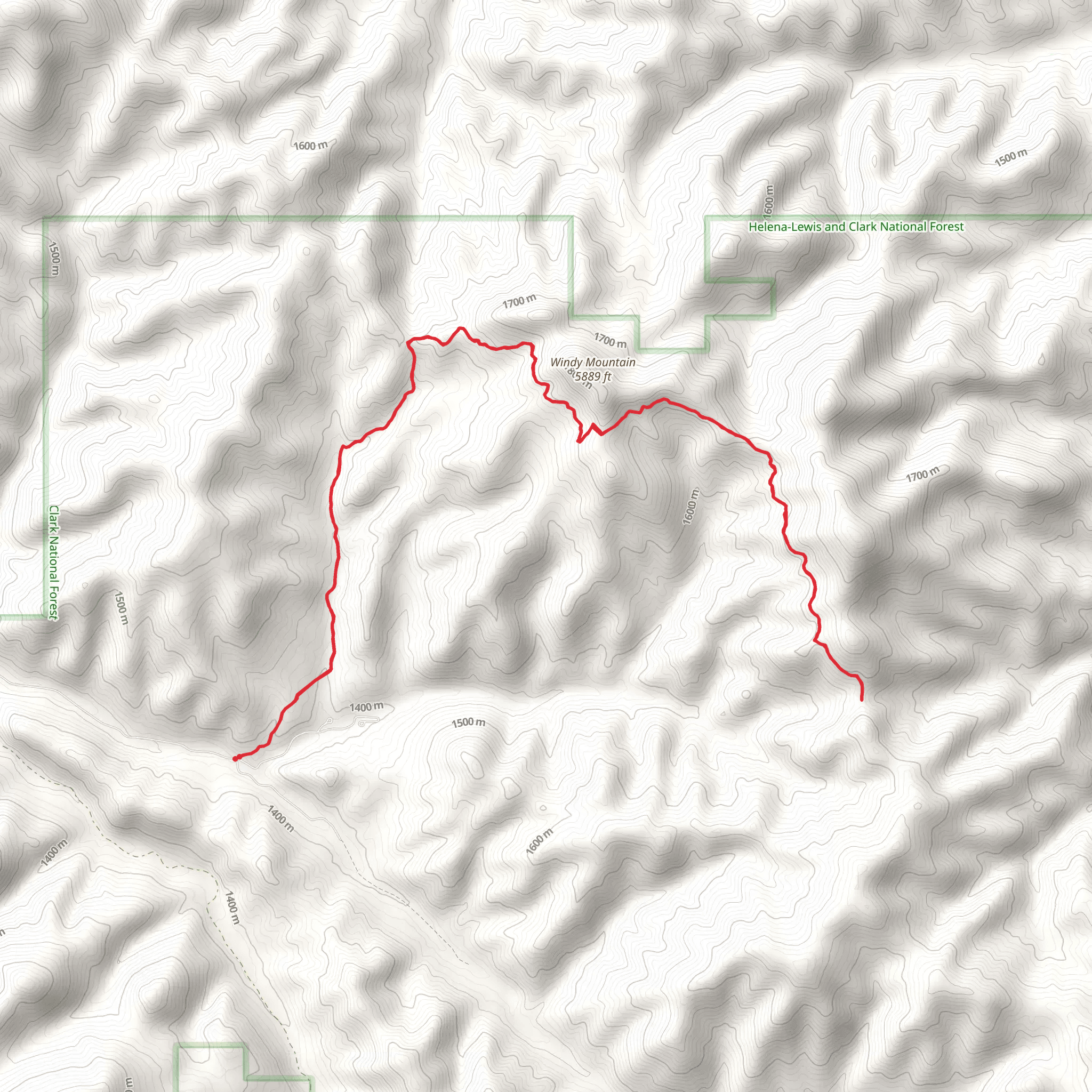 Windy Mountain via Thain Creek Trail mobile static map