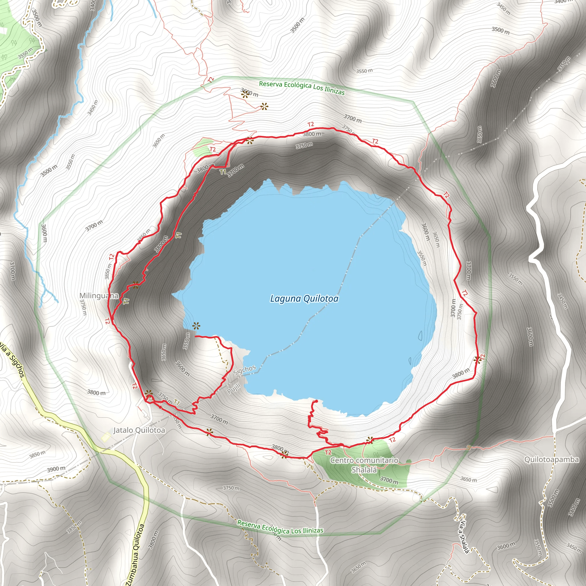 Laguna Quilotoa Trek mobile static map