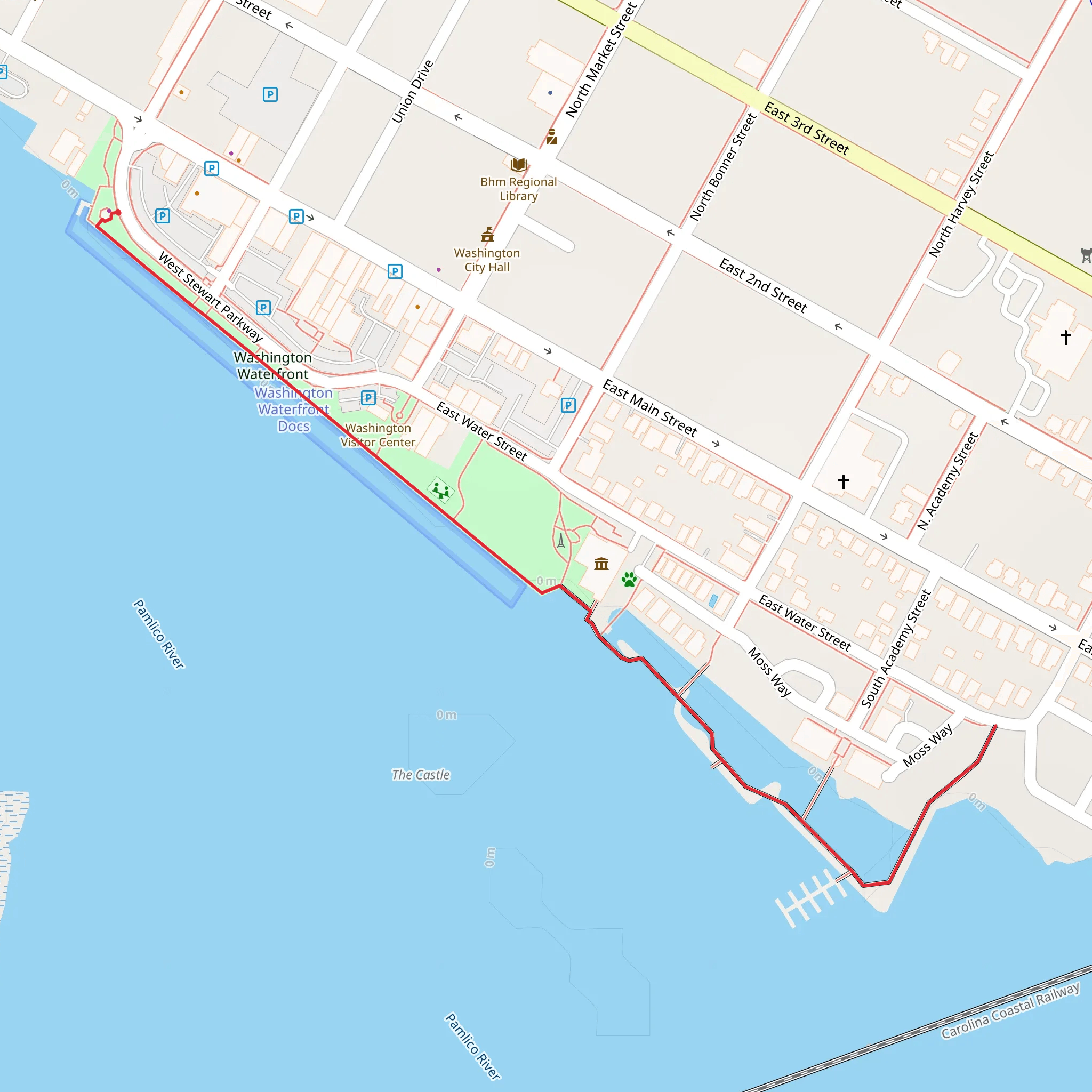 Washington Waterfront Walk mobile static map