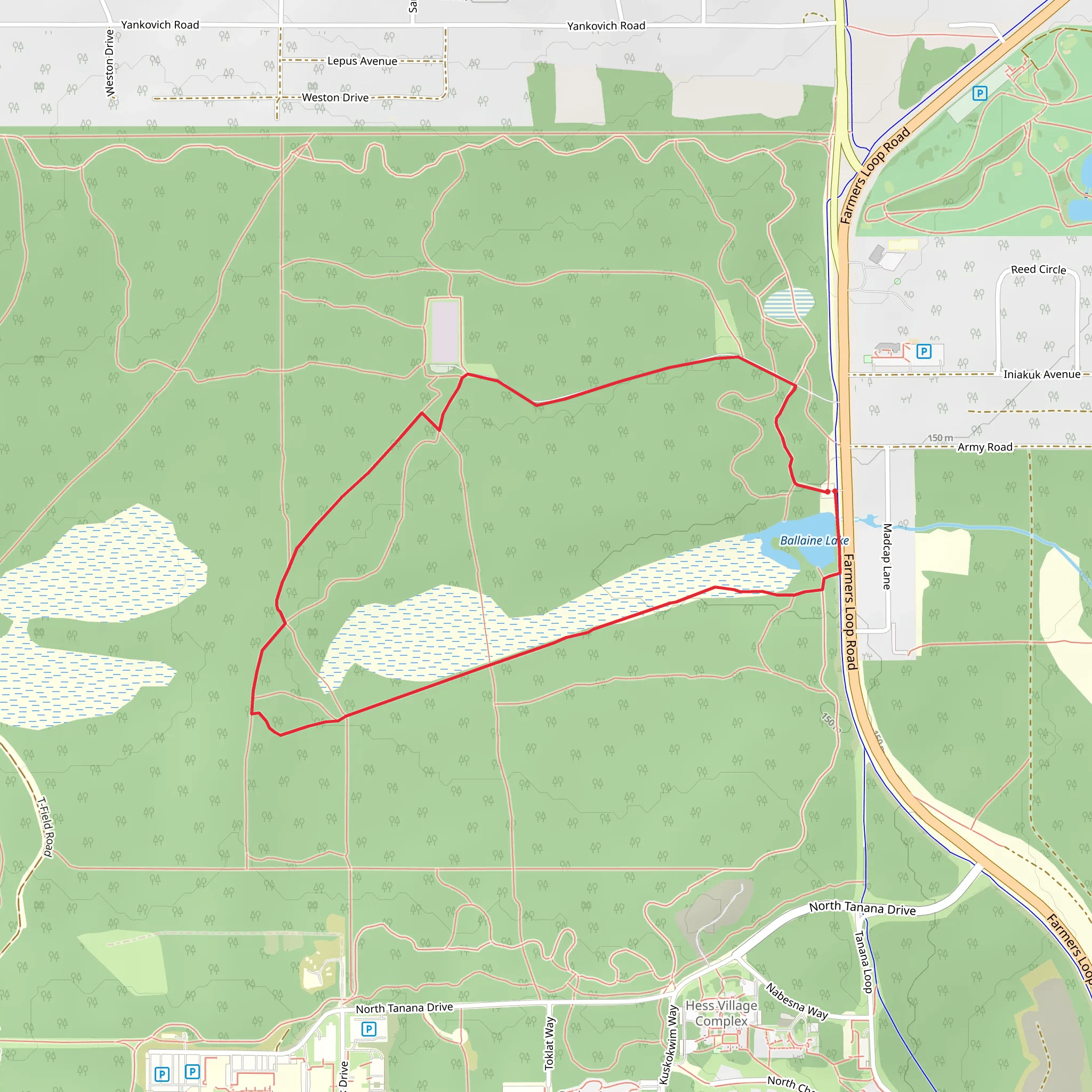 Pooch loop and Skarland 6 Mile Trail mobile static map