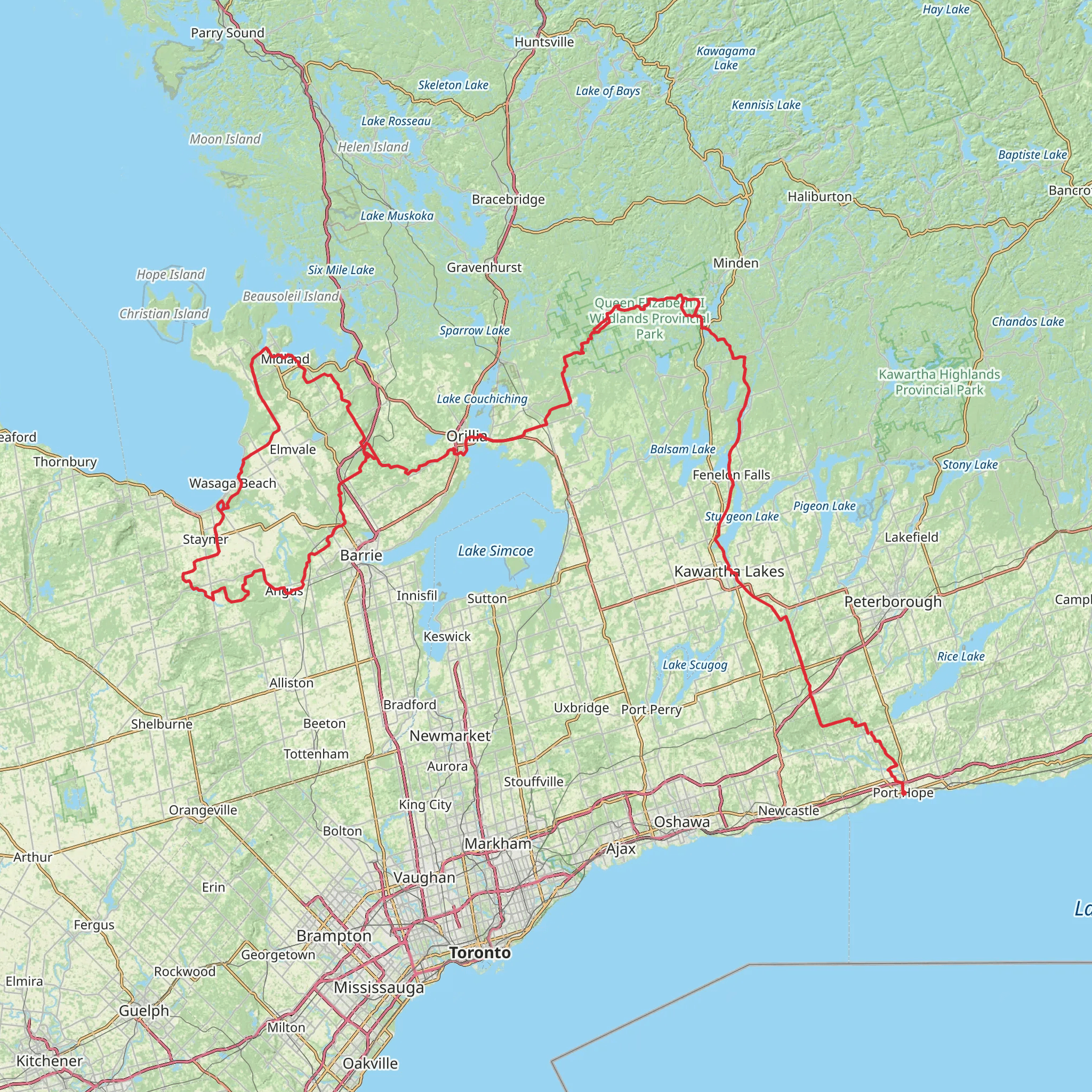 Ganaraska Trail mobile static map