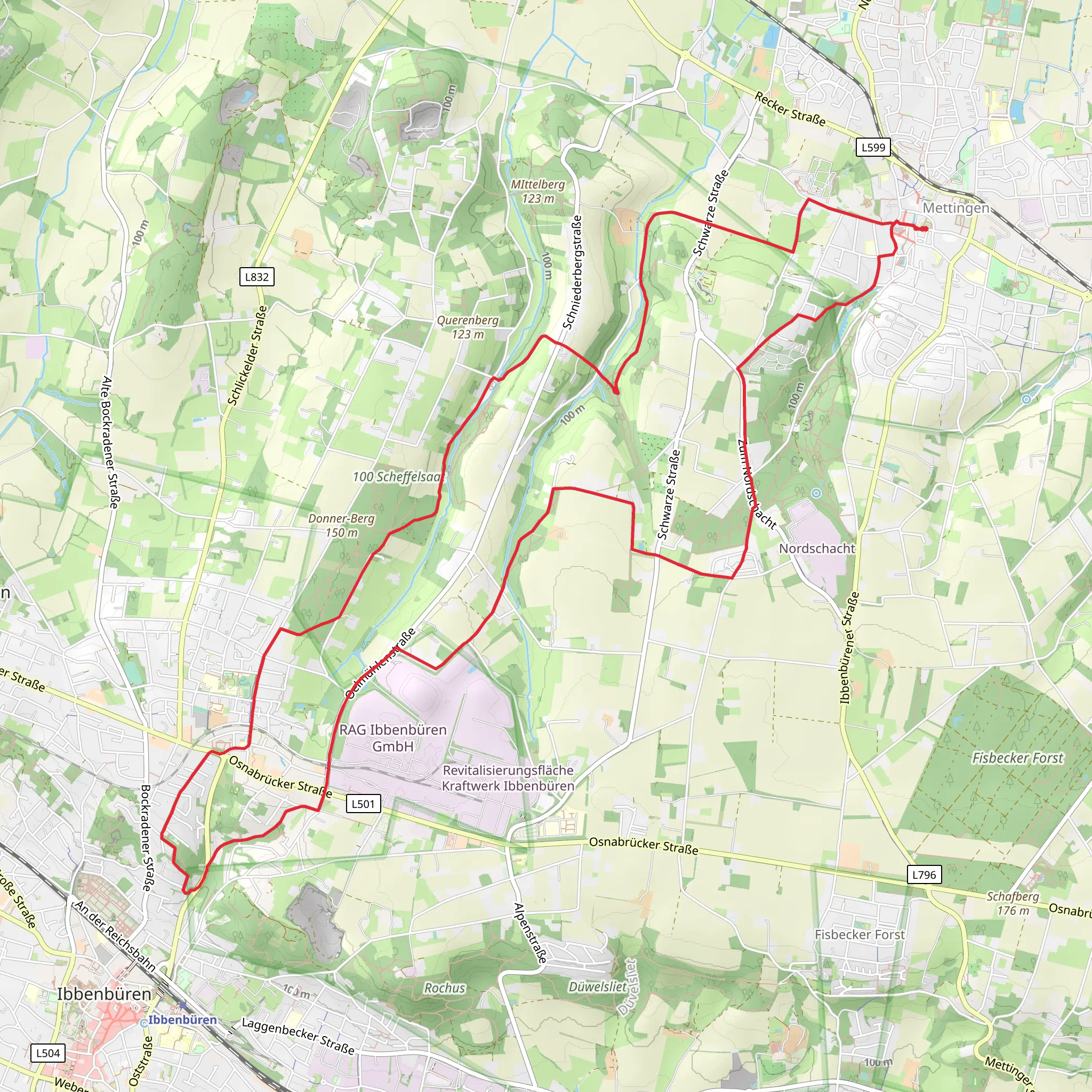 Mettingen and Ibbenburen Loop mobile static map