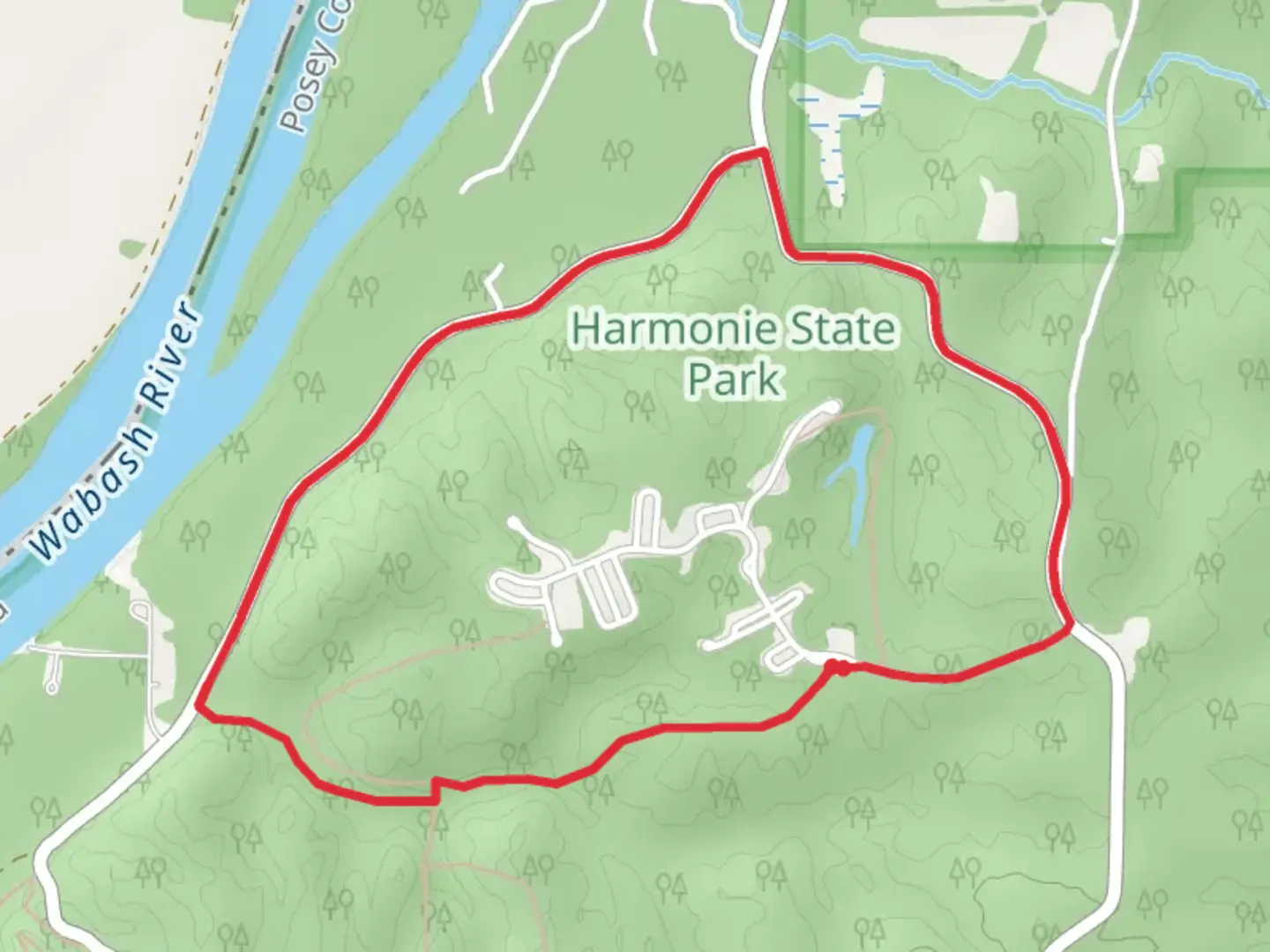 An image depicting the trail Trail 2 Loop and its surrounding area.