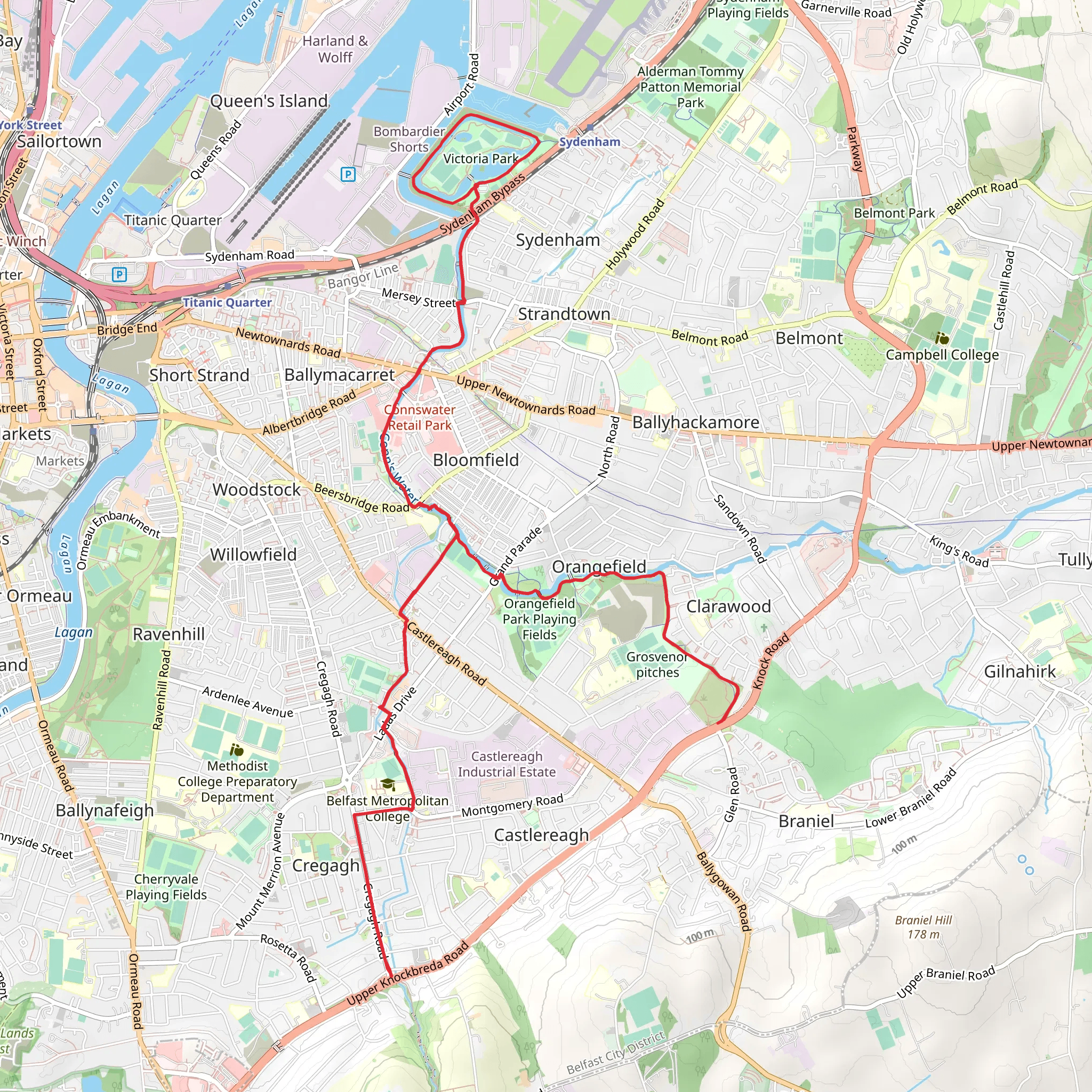 Connswater Community Greenway mobile static map