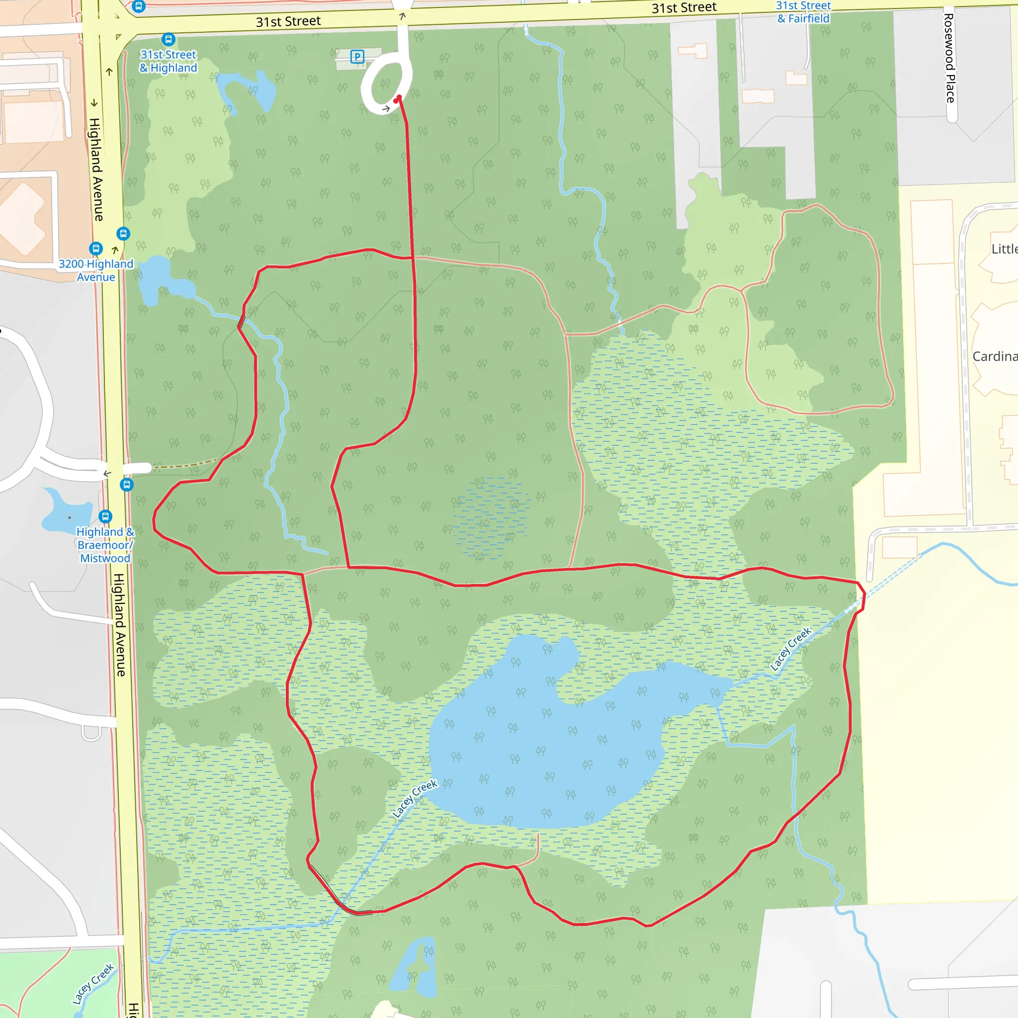 Lacey Creek and Lyman Woods Forest Preserve Loop mobile static map