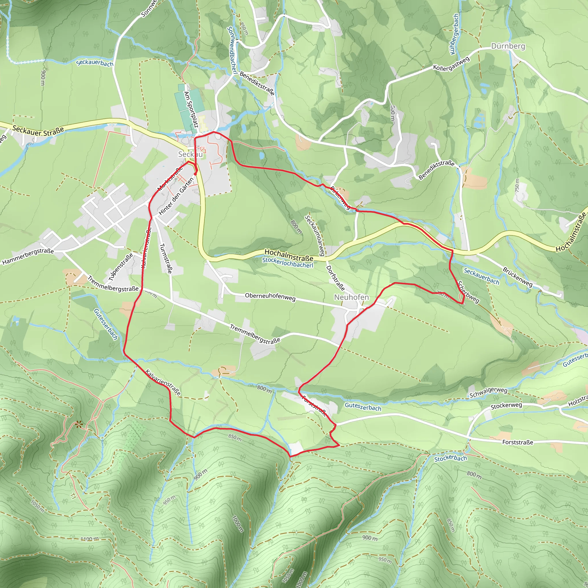 28d-Seckau - Neuhofen Rundwanderweg mobile static map