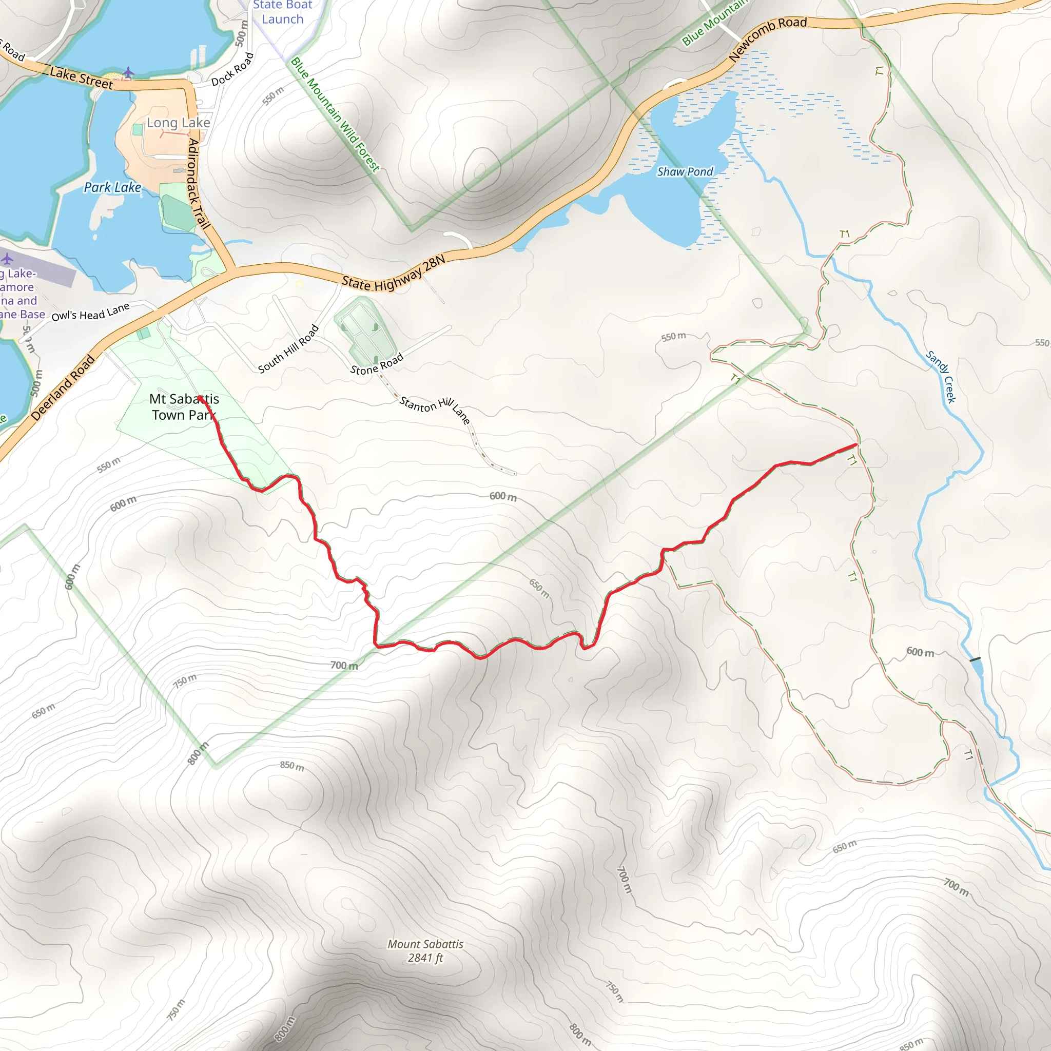 Three-Brook Loop Trail mobile static map