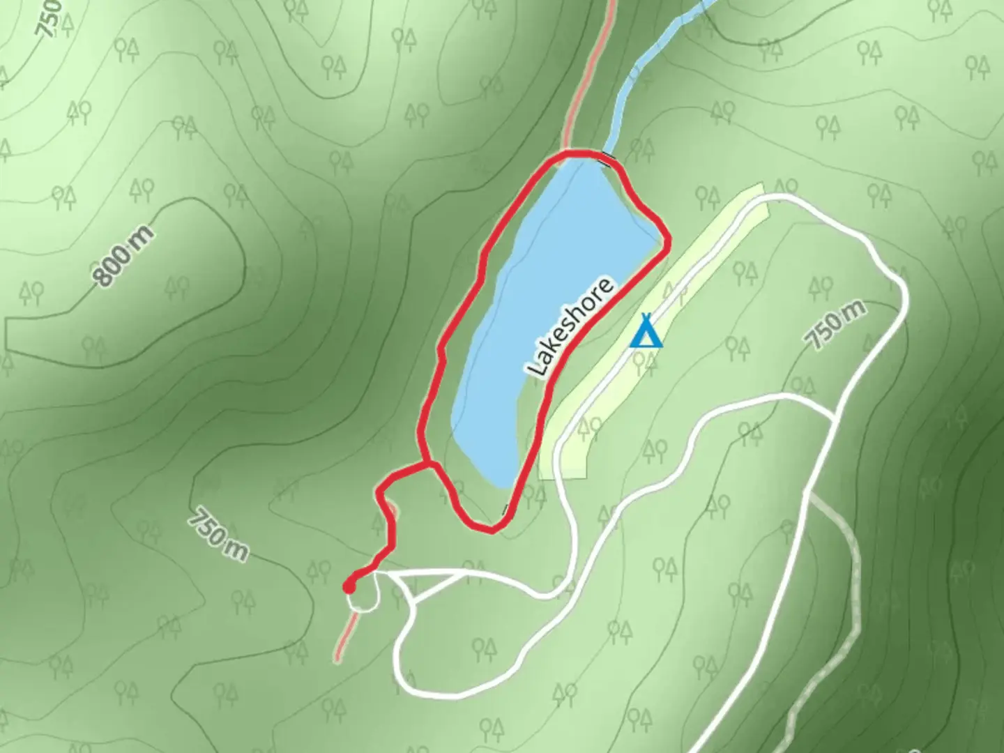 An image depicting the trail Dockery Lake Loop and its surrounding area.