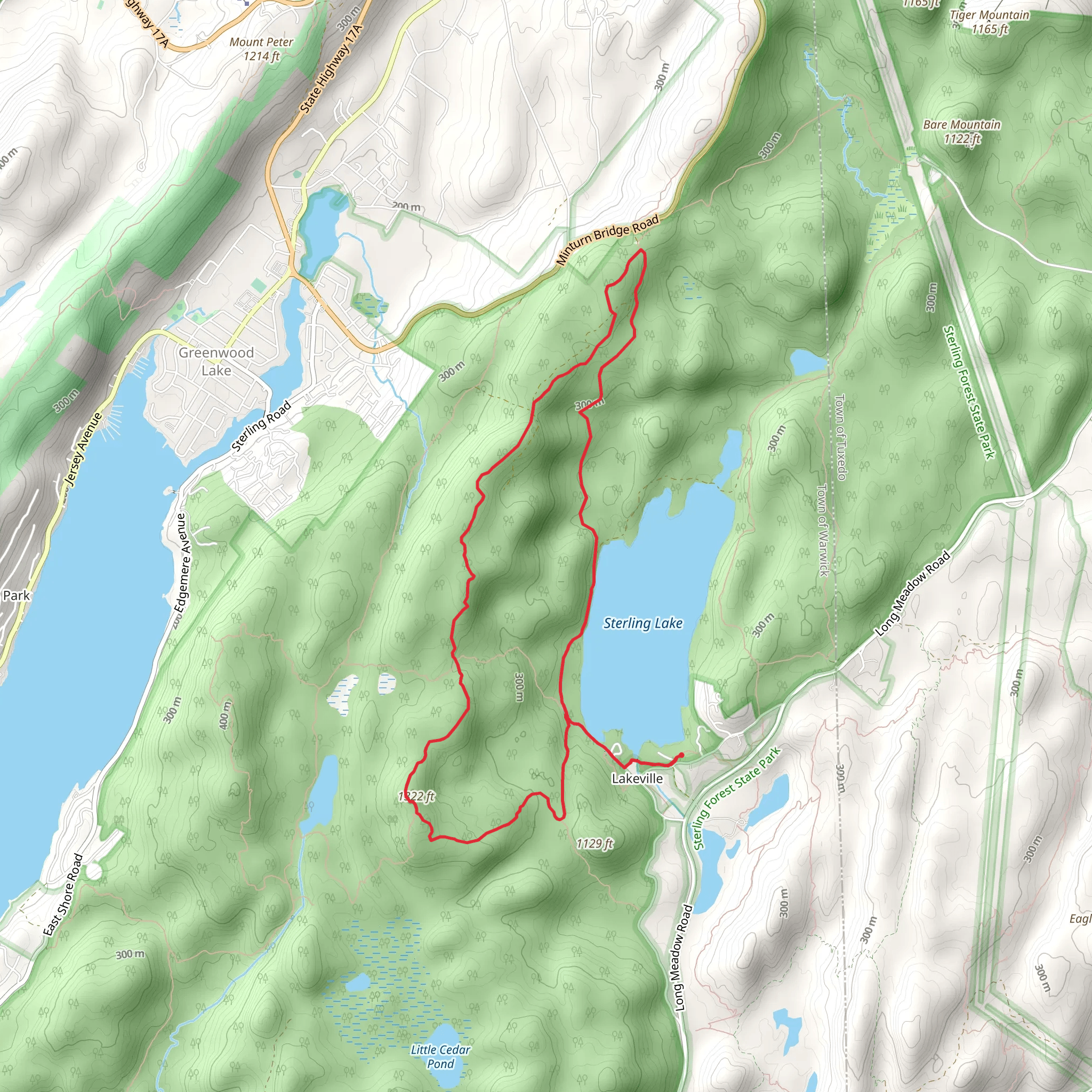Sterling Valley Loop Trail via Sterling Lake mobile static map