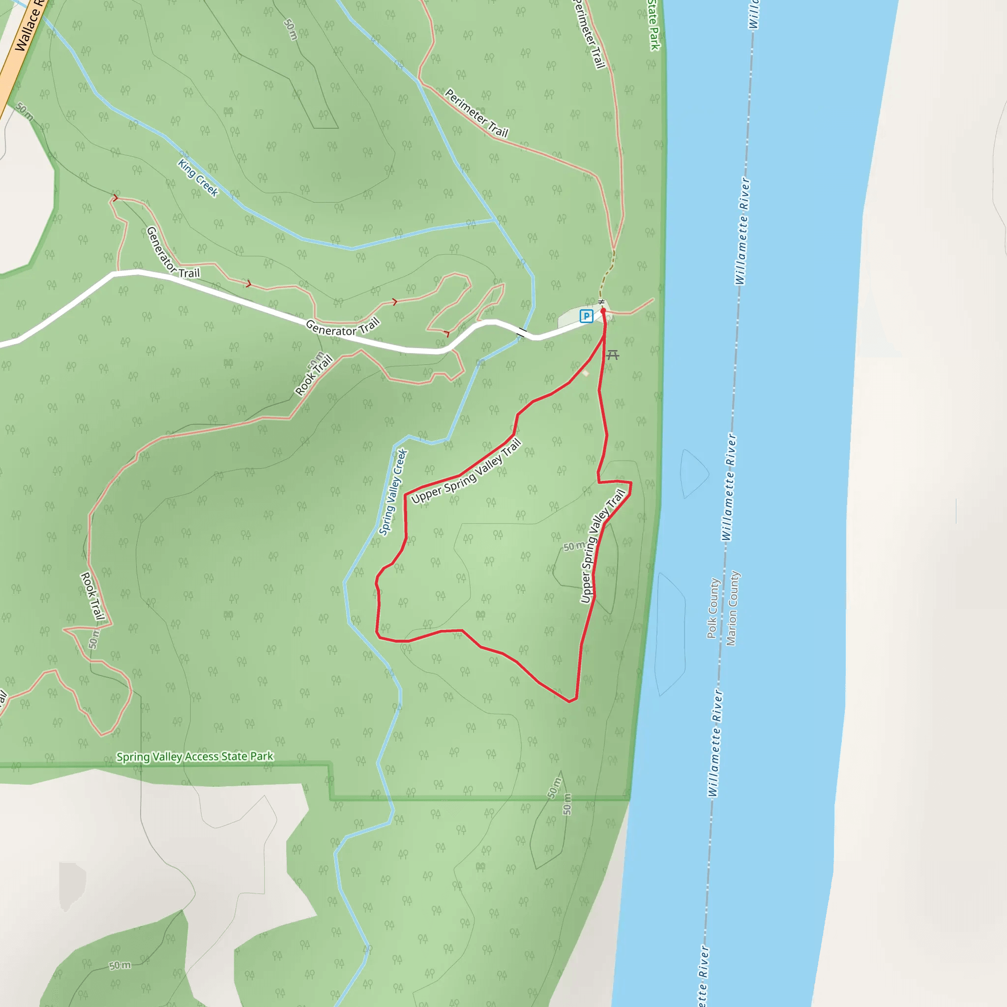 Upper Spring Valley Loop Trail mobile static map