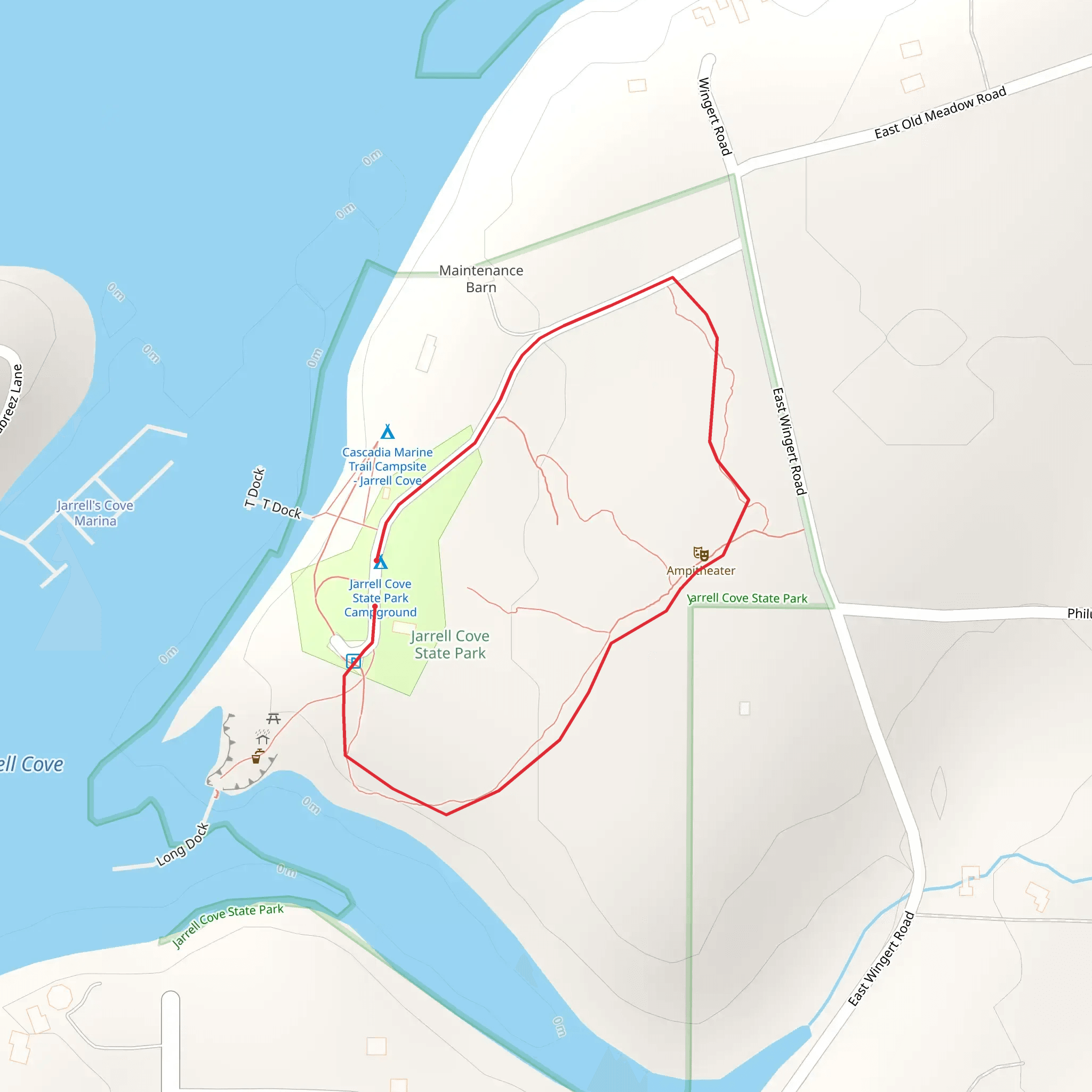 Jarrell Cove State Park Loop mobile static map
