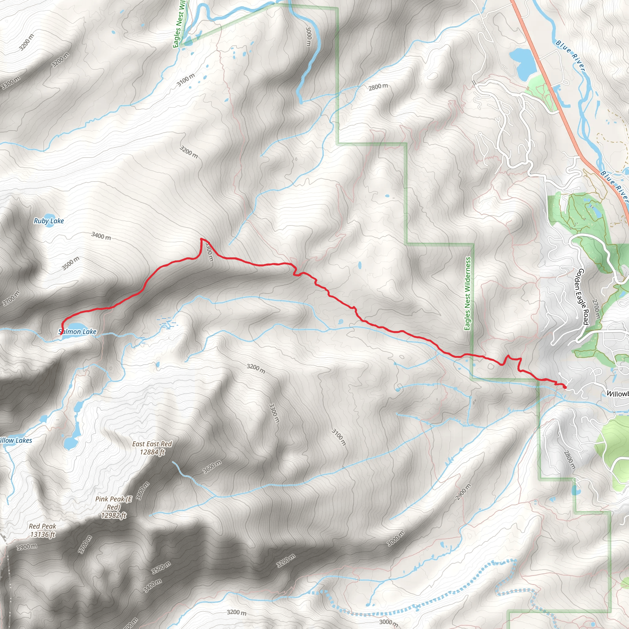 Salmon Lake via Gore Range Trail mobile static map
