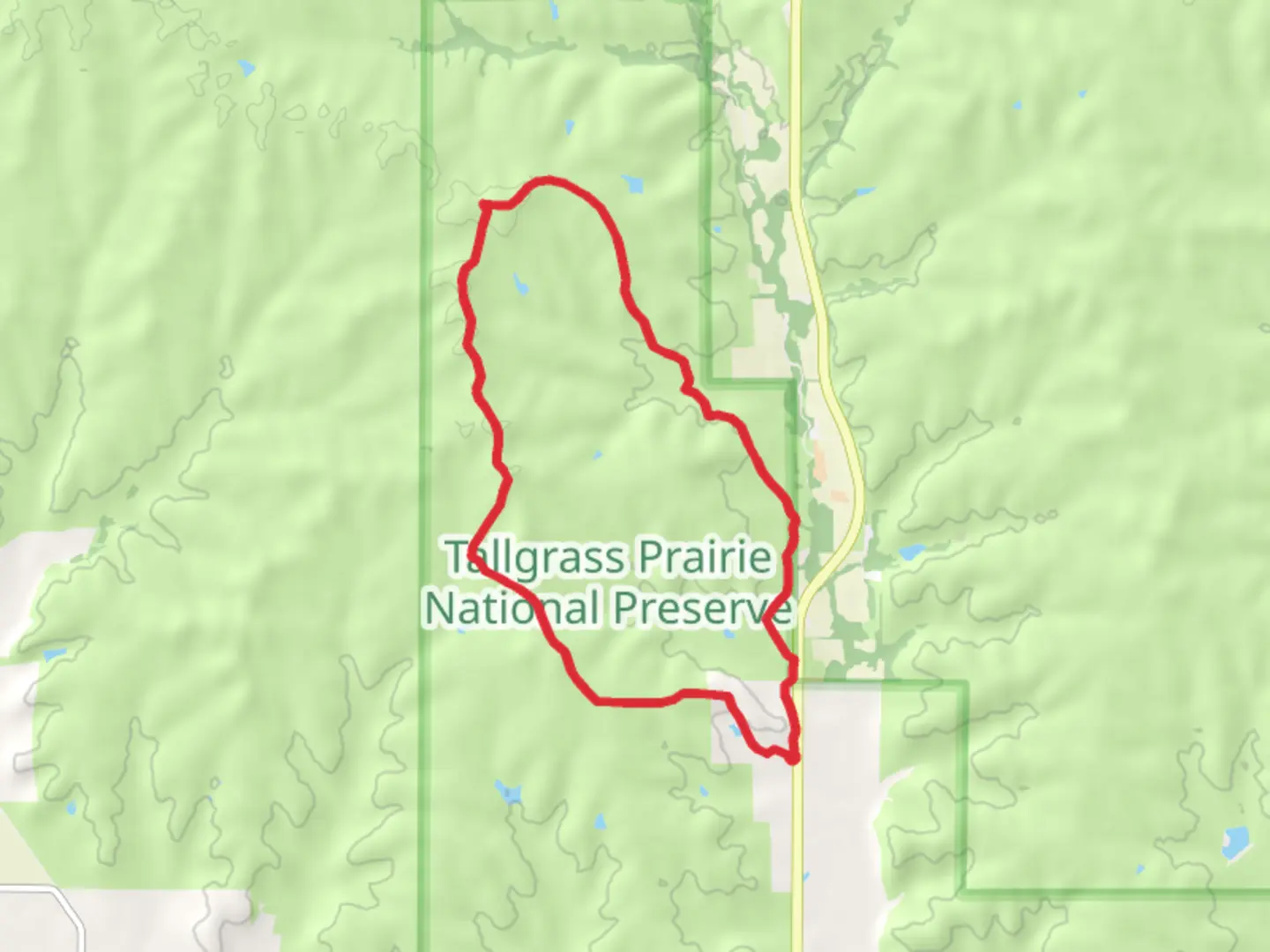 An image depicting the trail Scenic Overlook Trail and Prairie Fire Loop and its surrounding area.