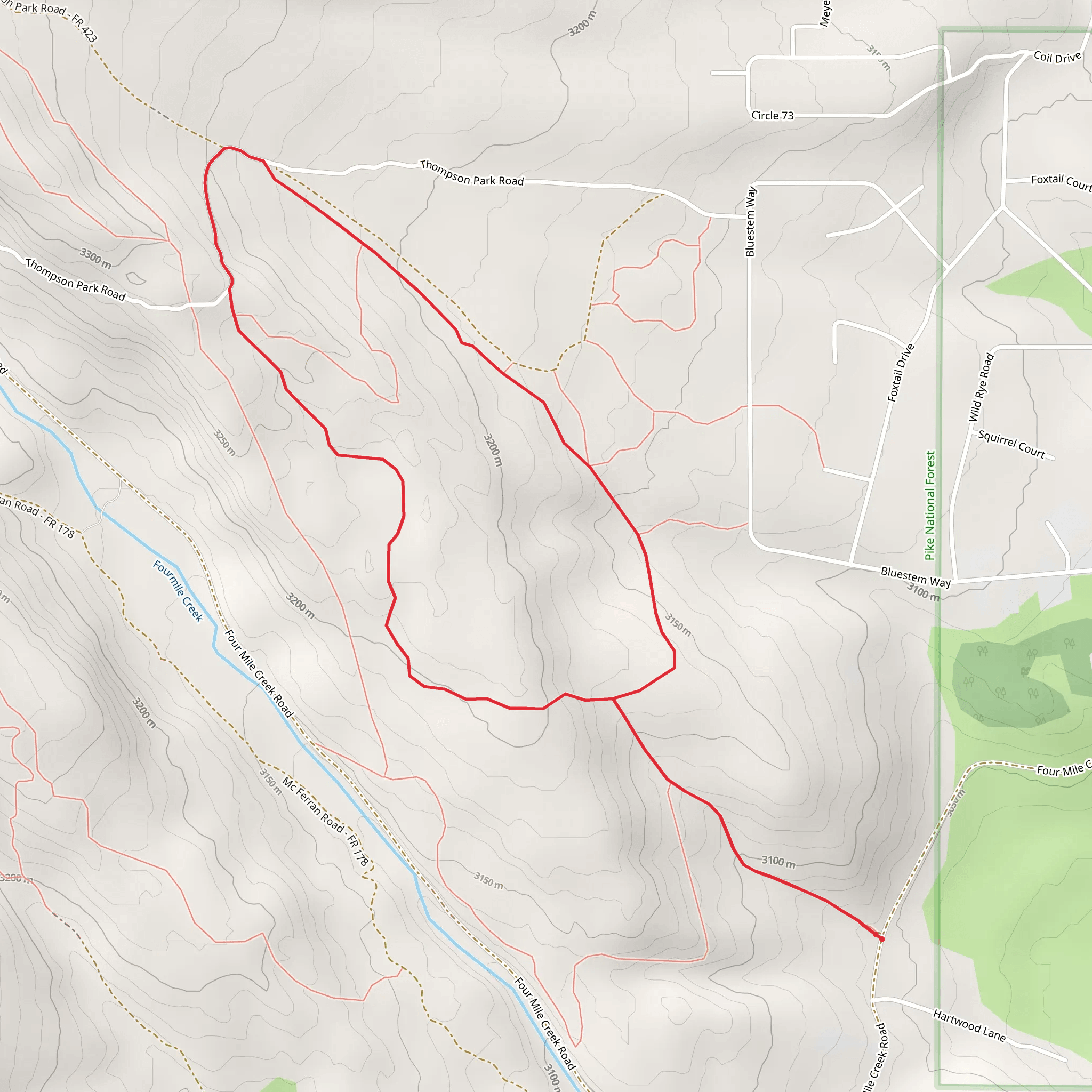 Tie Hack Loop Trail mobile static map